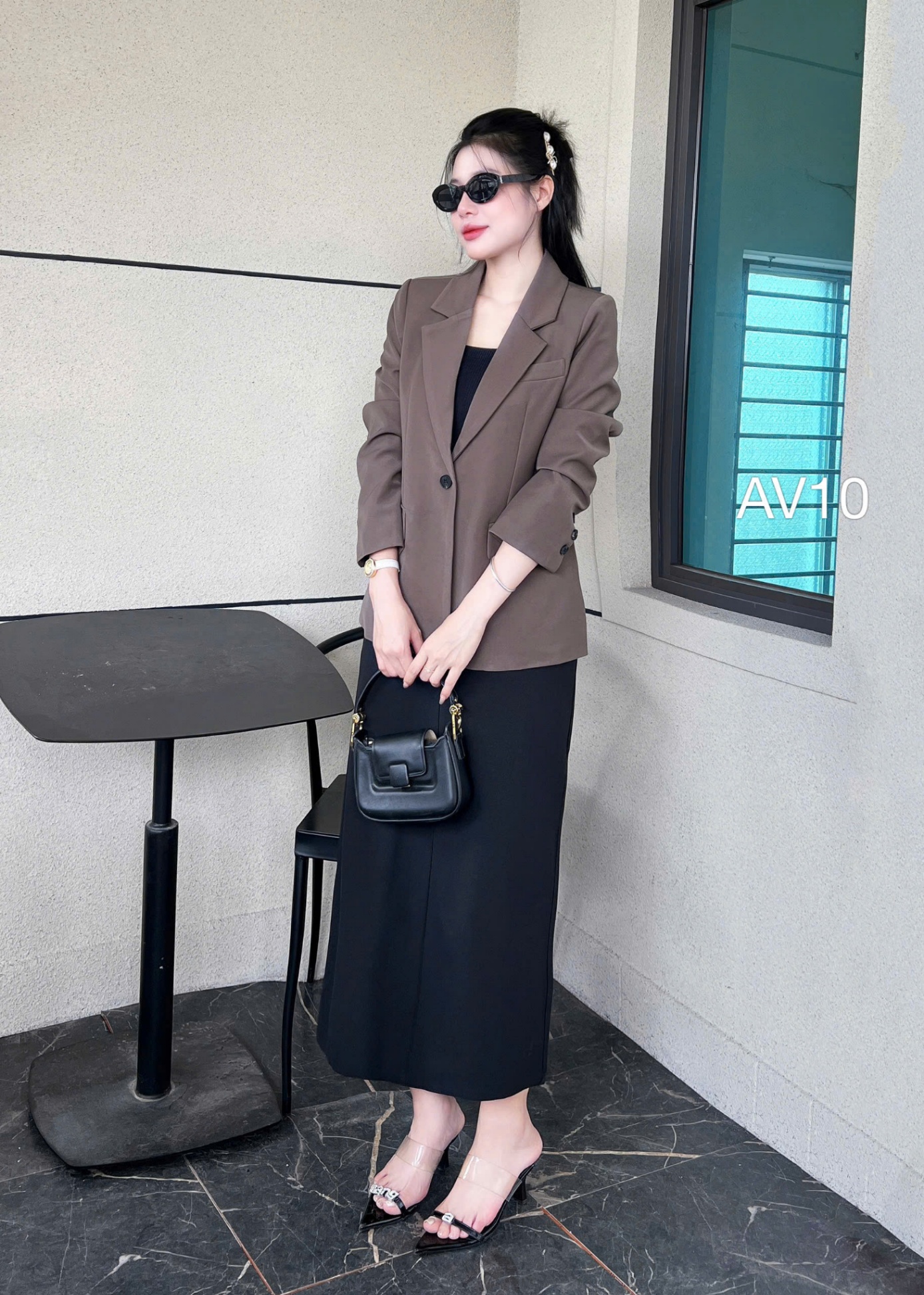 AV10 Áo vest blazer túi cơi