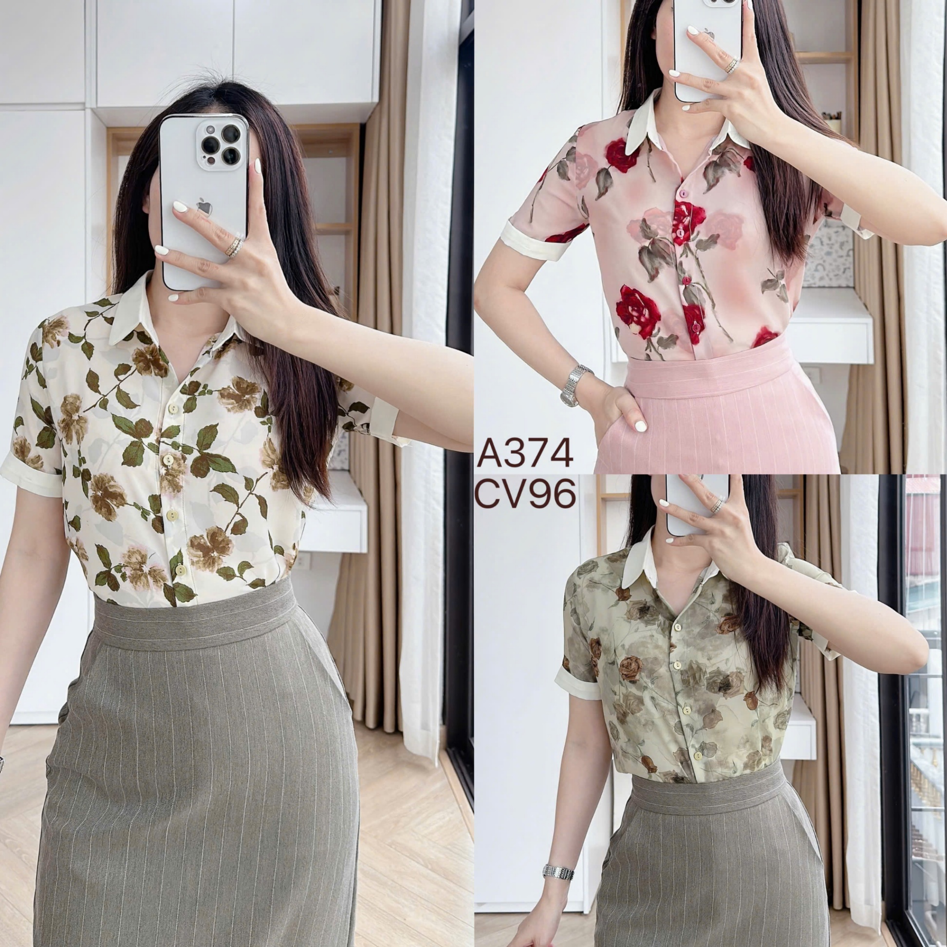 CV96 Chân váy kẻ dáng dài
