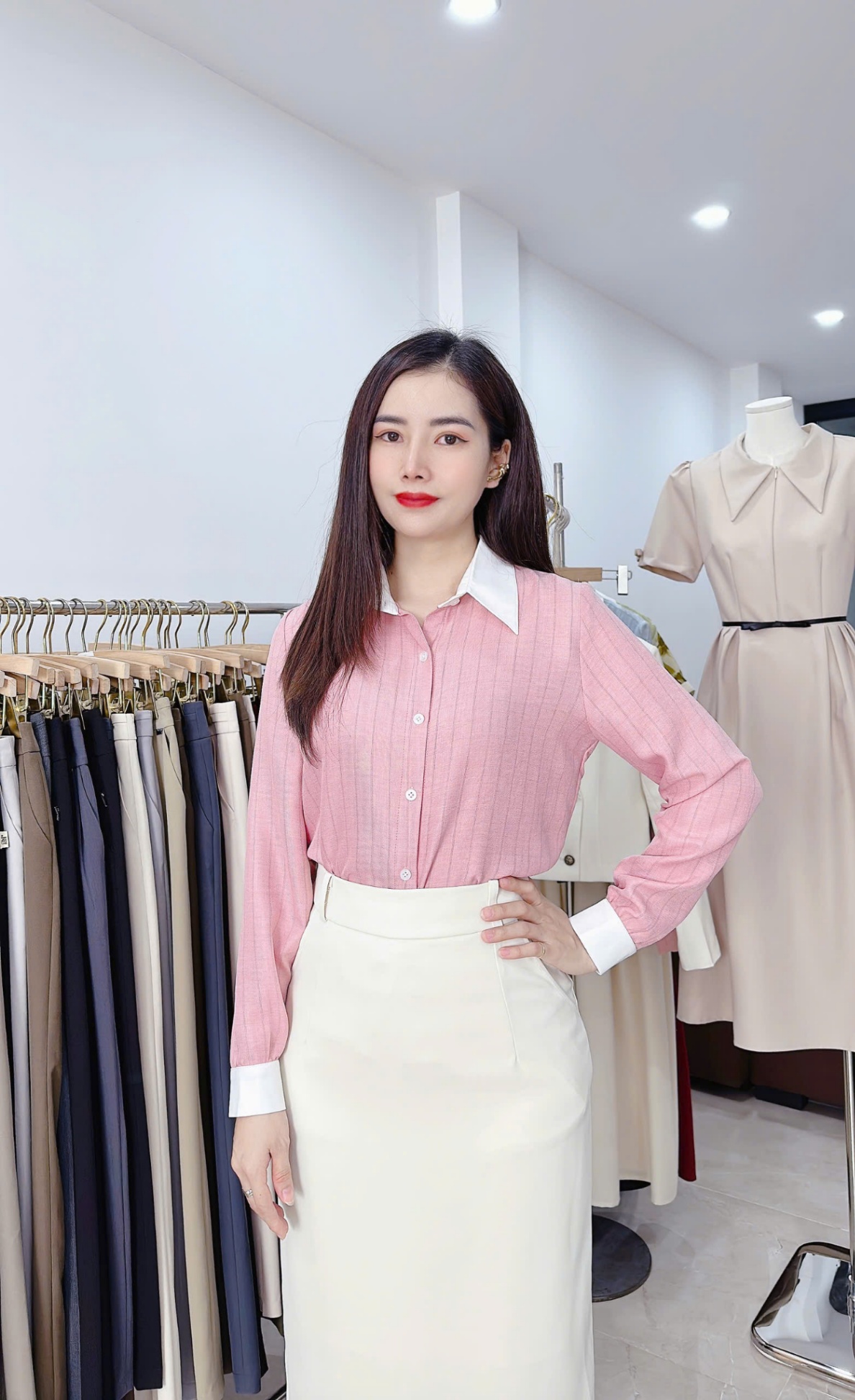 A339 Áo sơ mi kẻ tay dài