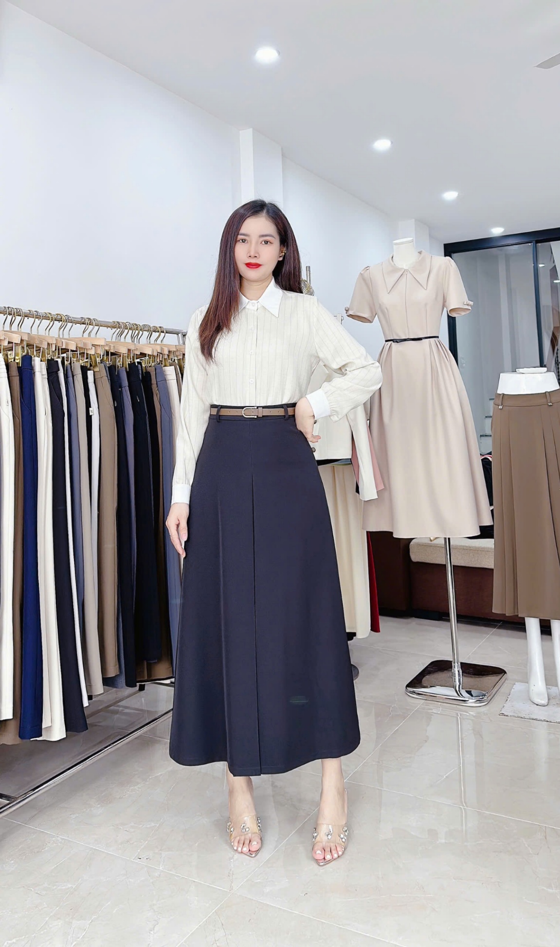 A339 Áo sơ mi kẻ tay dài