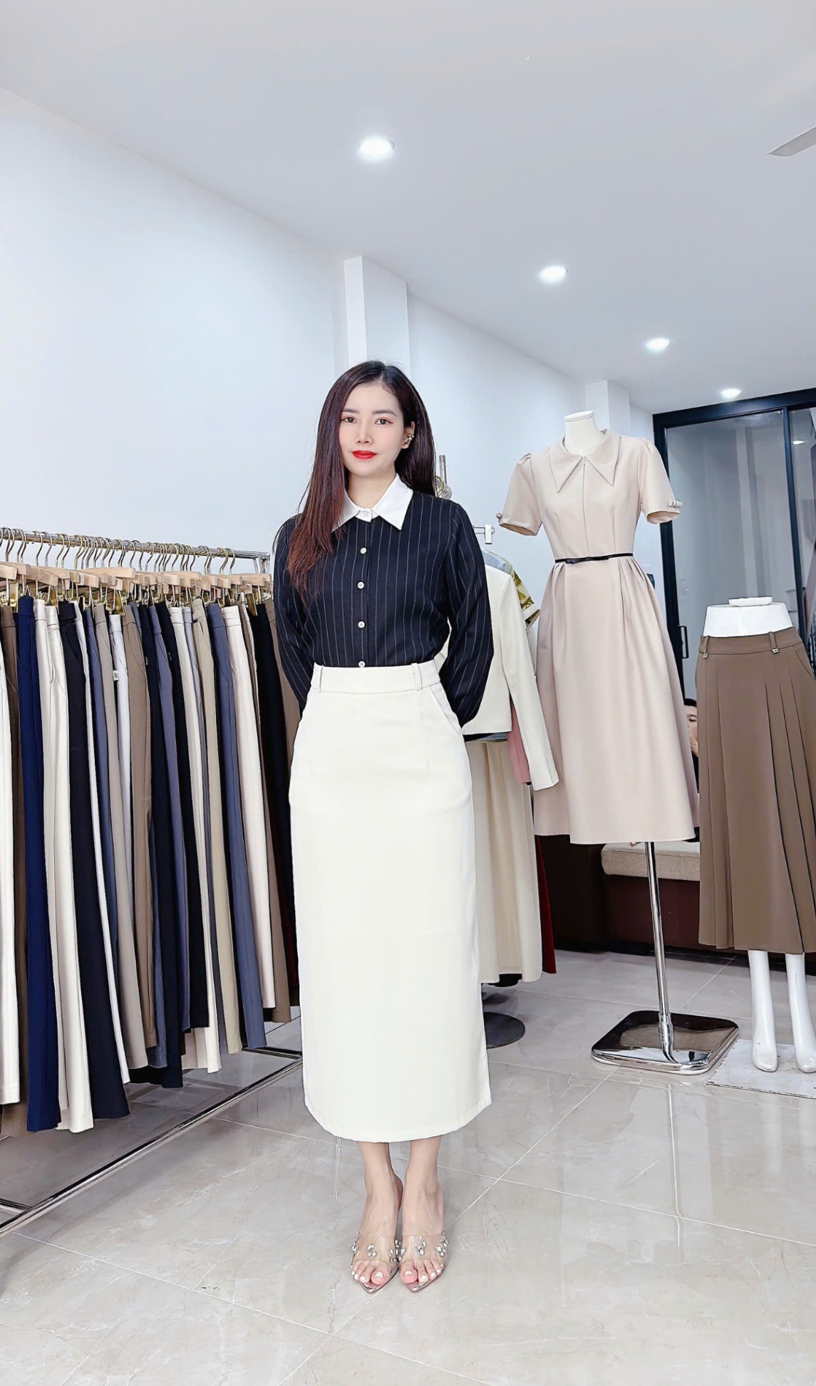 A339 Áo sơ mi kẻ tay dài