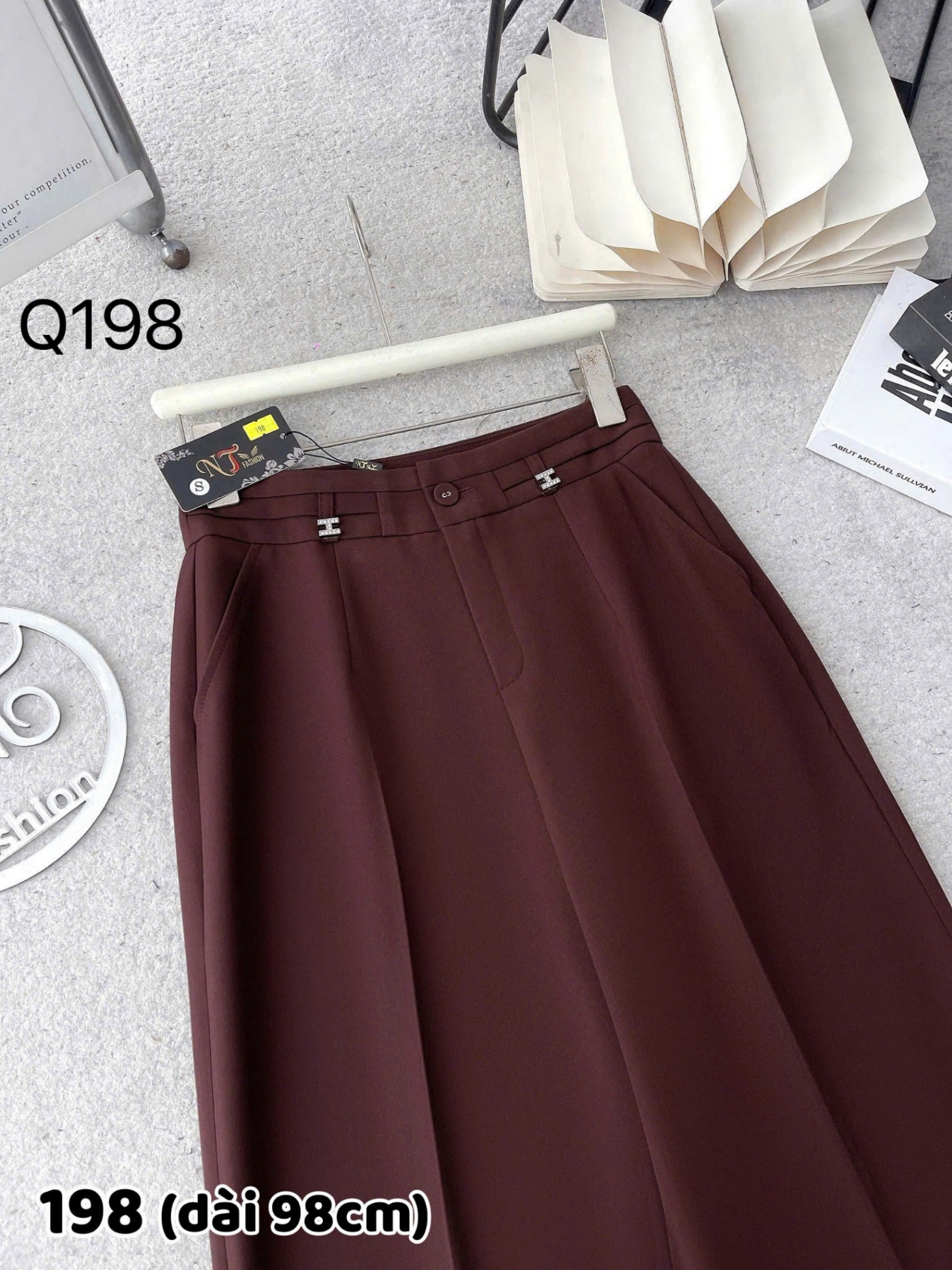 Q198 quần xuông đá H dài 98