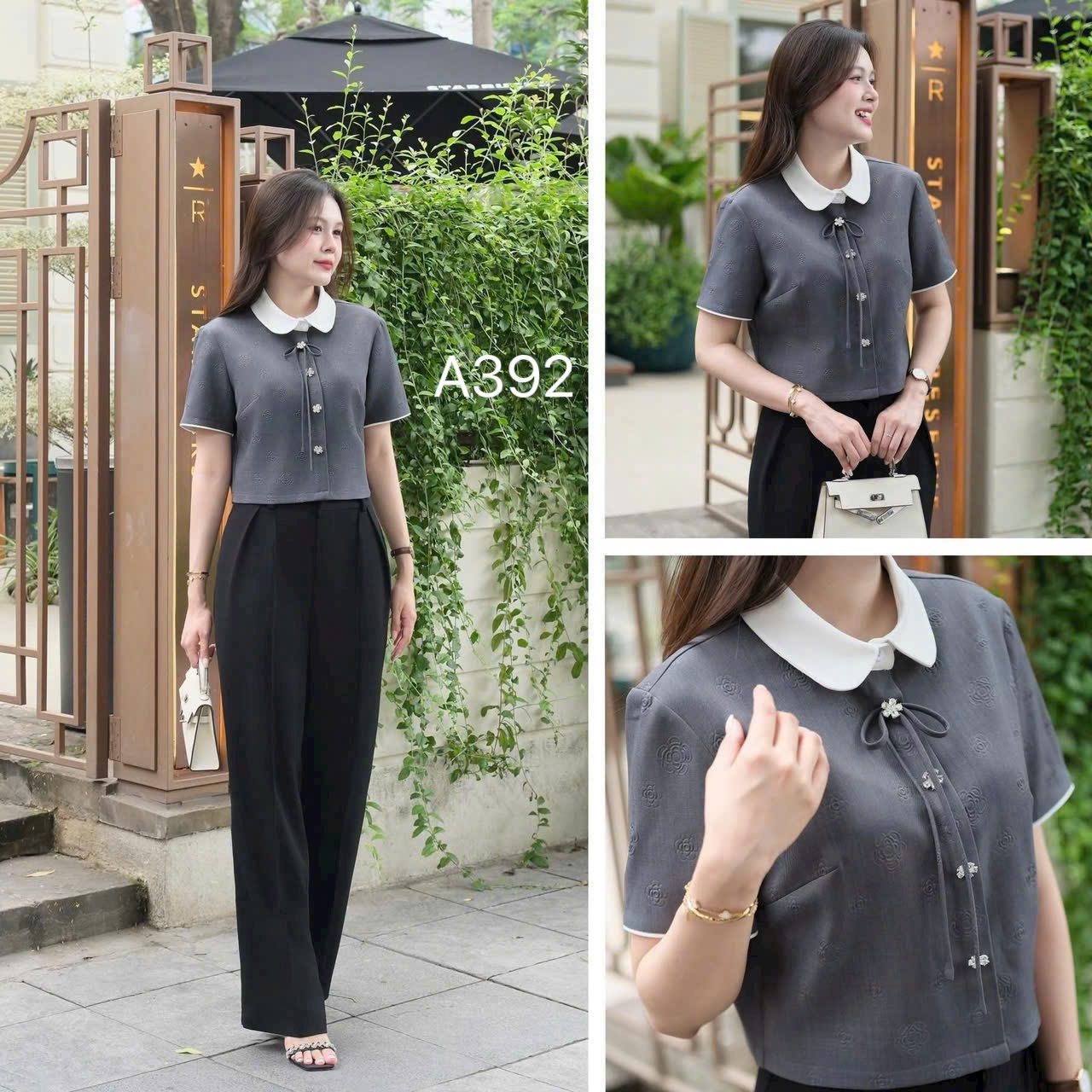 A392 áo kí giả cổ trắng