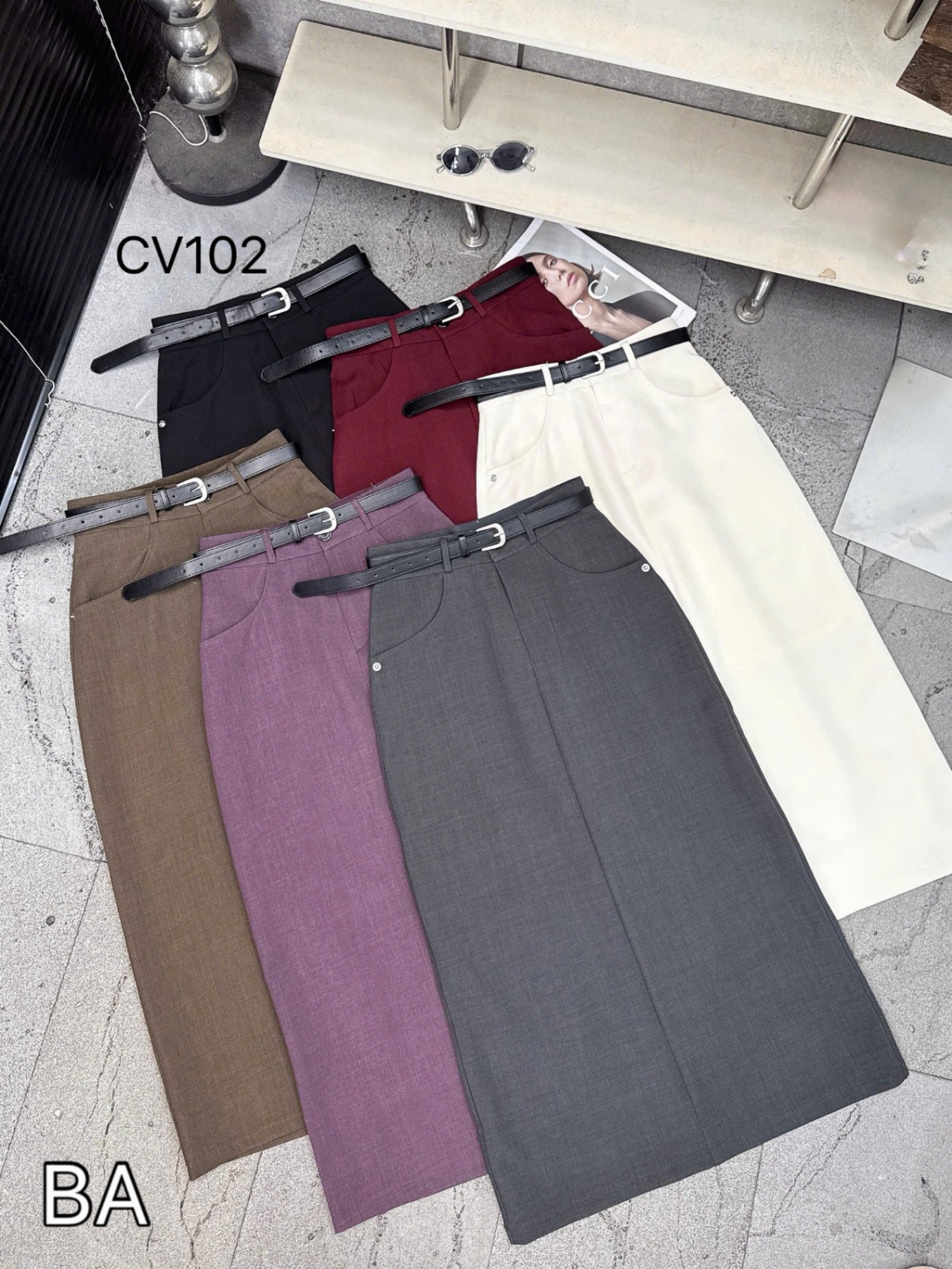 CV102 chân váy 2 túi xẻ sau