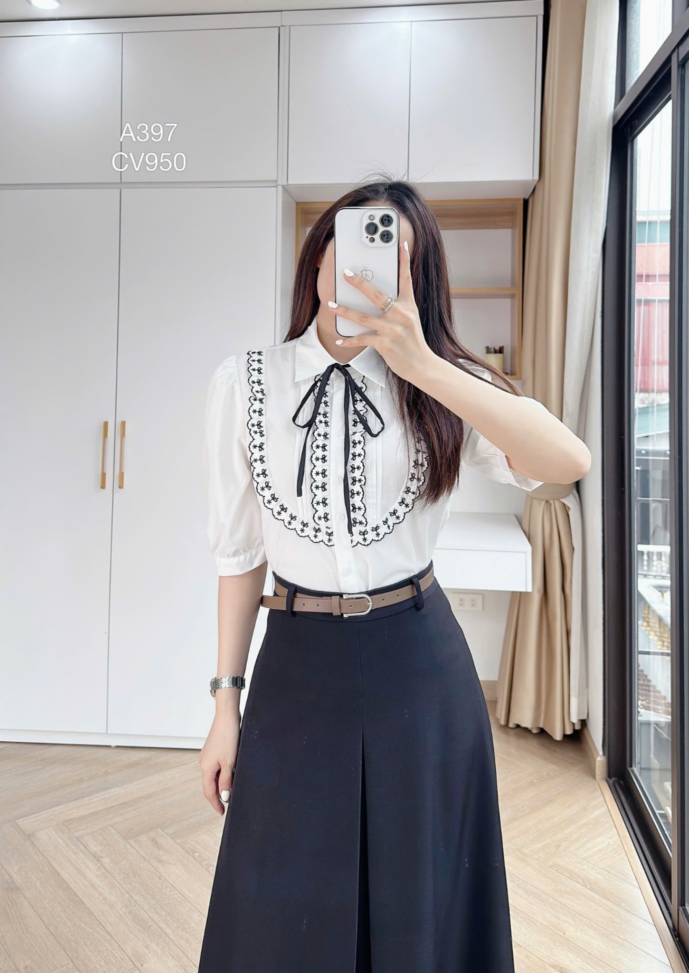 A397 áo bèo yếm ren đen