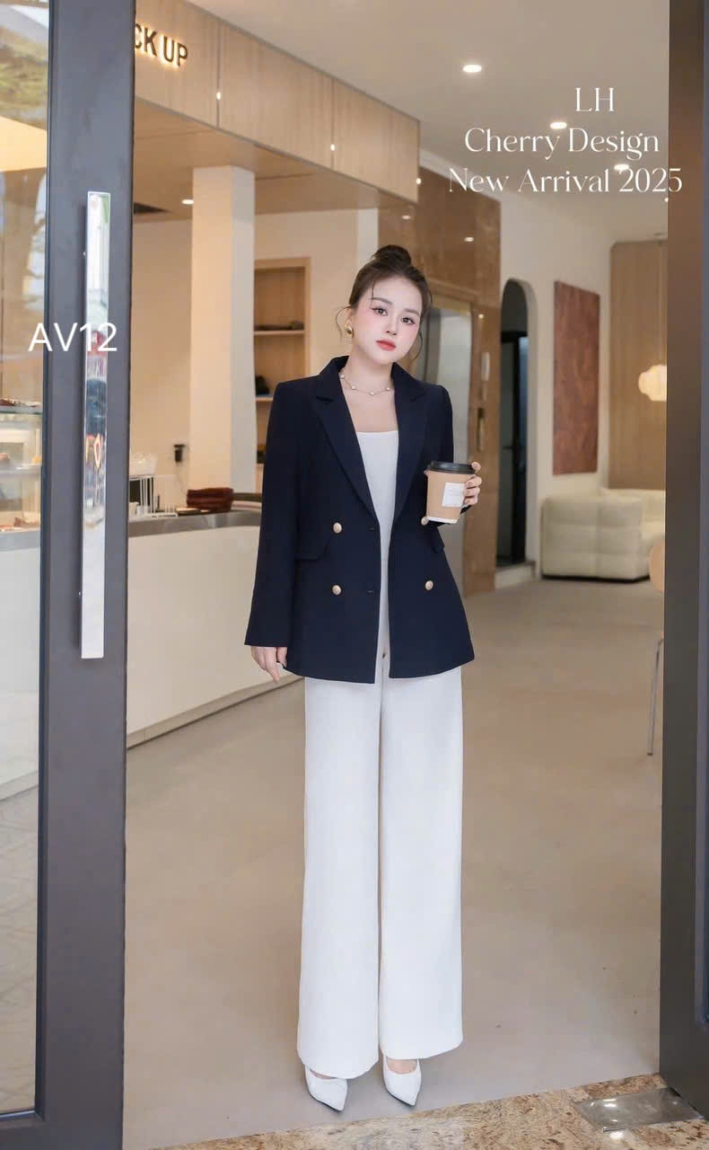 AV12 áo blazer 2 lớp 4 cúc đồng