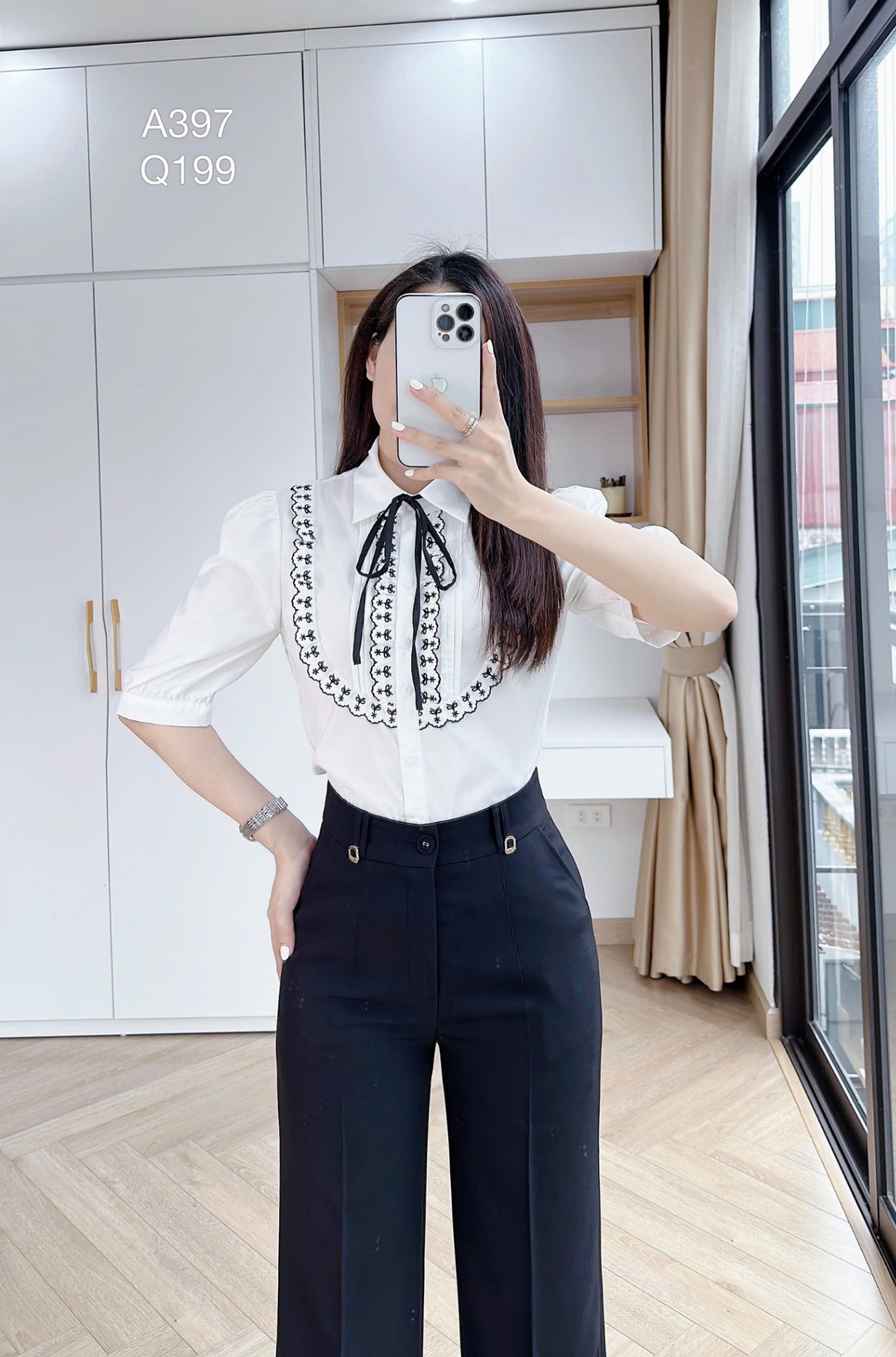 A397 áo bèo yếm ren đen