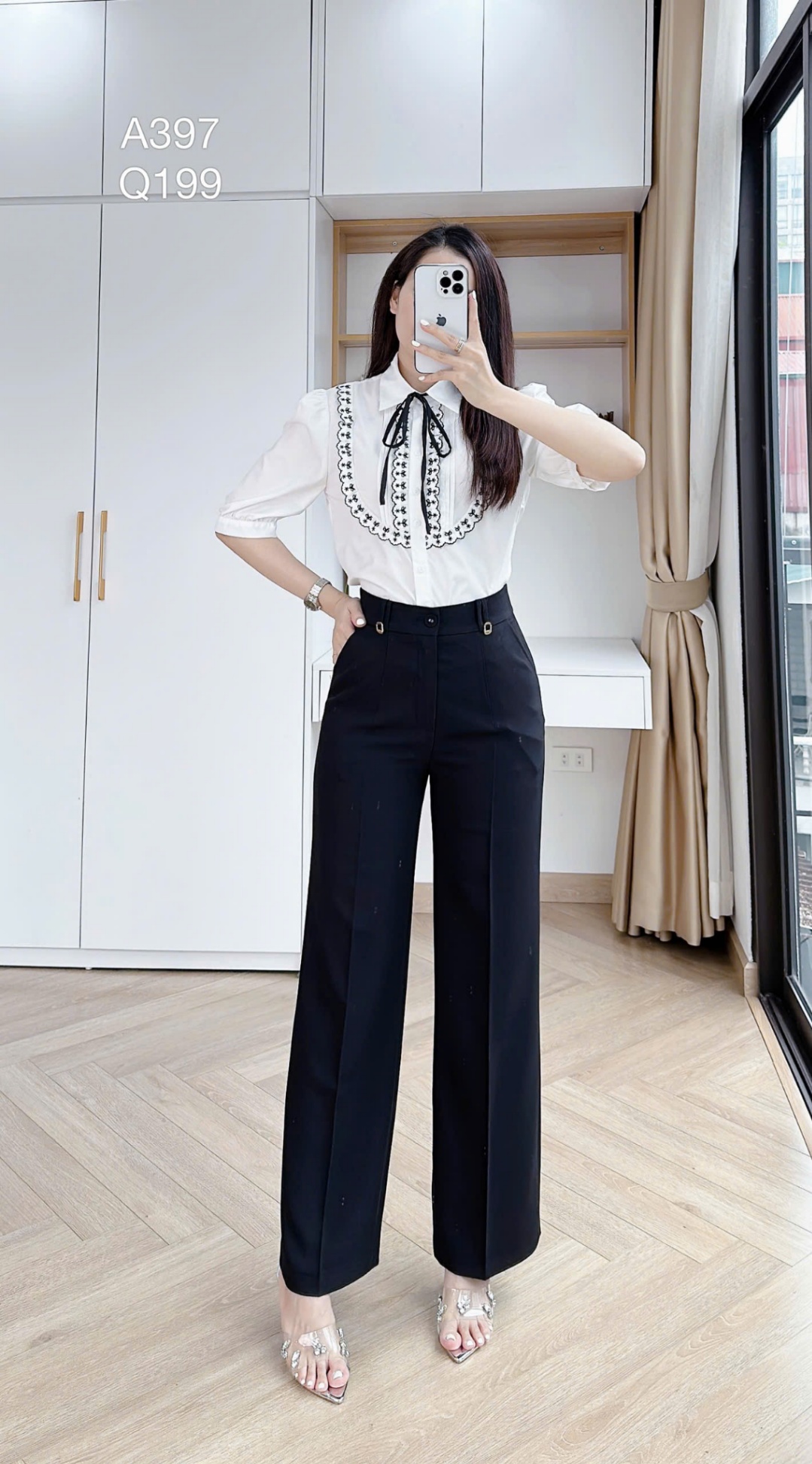 A397 áo bèo yếm ren đen