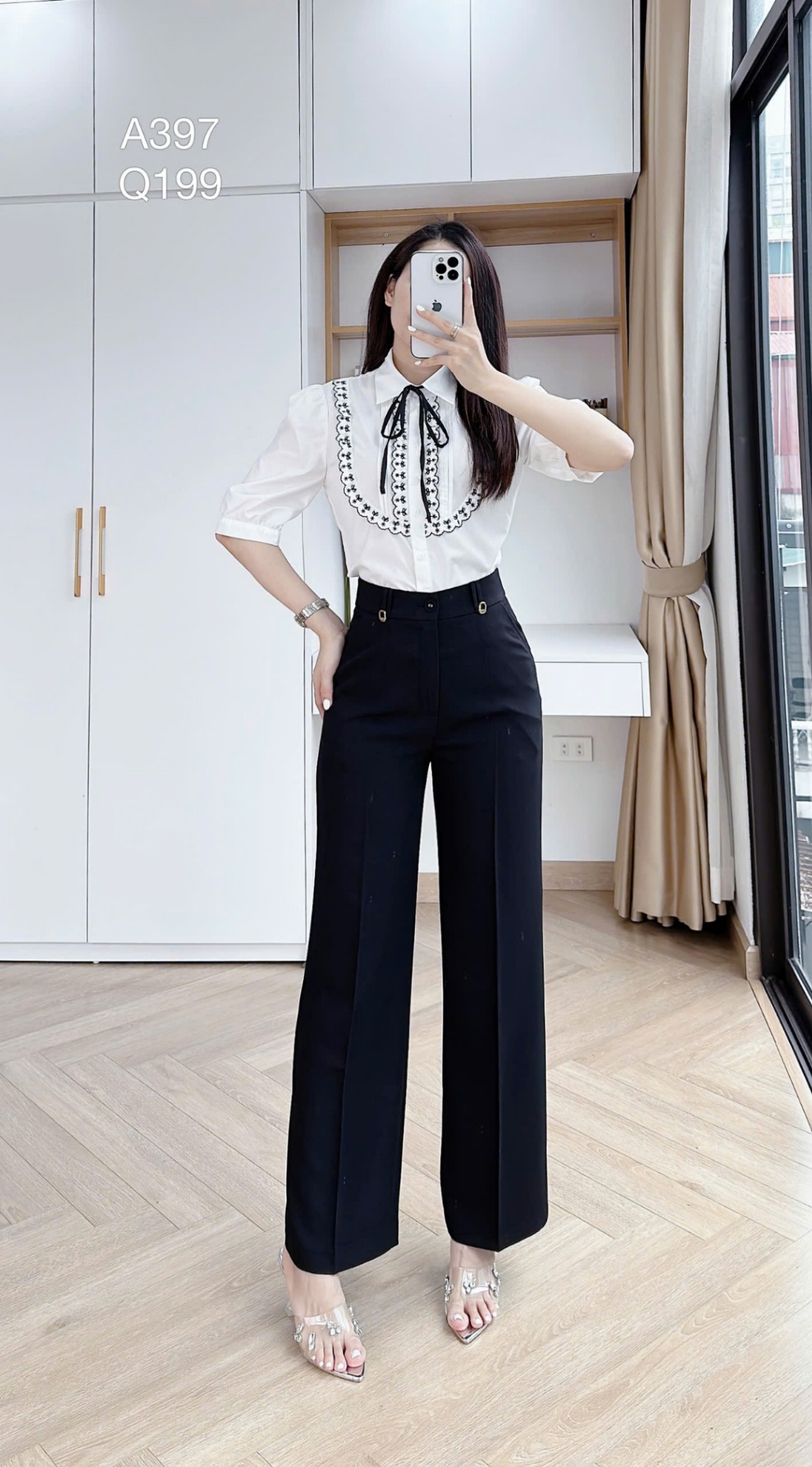 A397 áo bèo yếm ren đen
