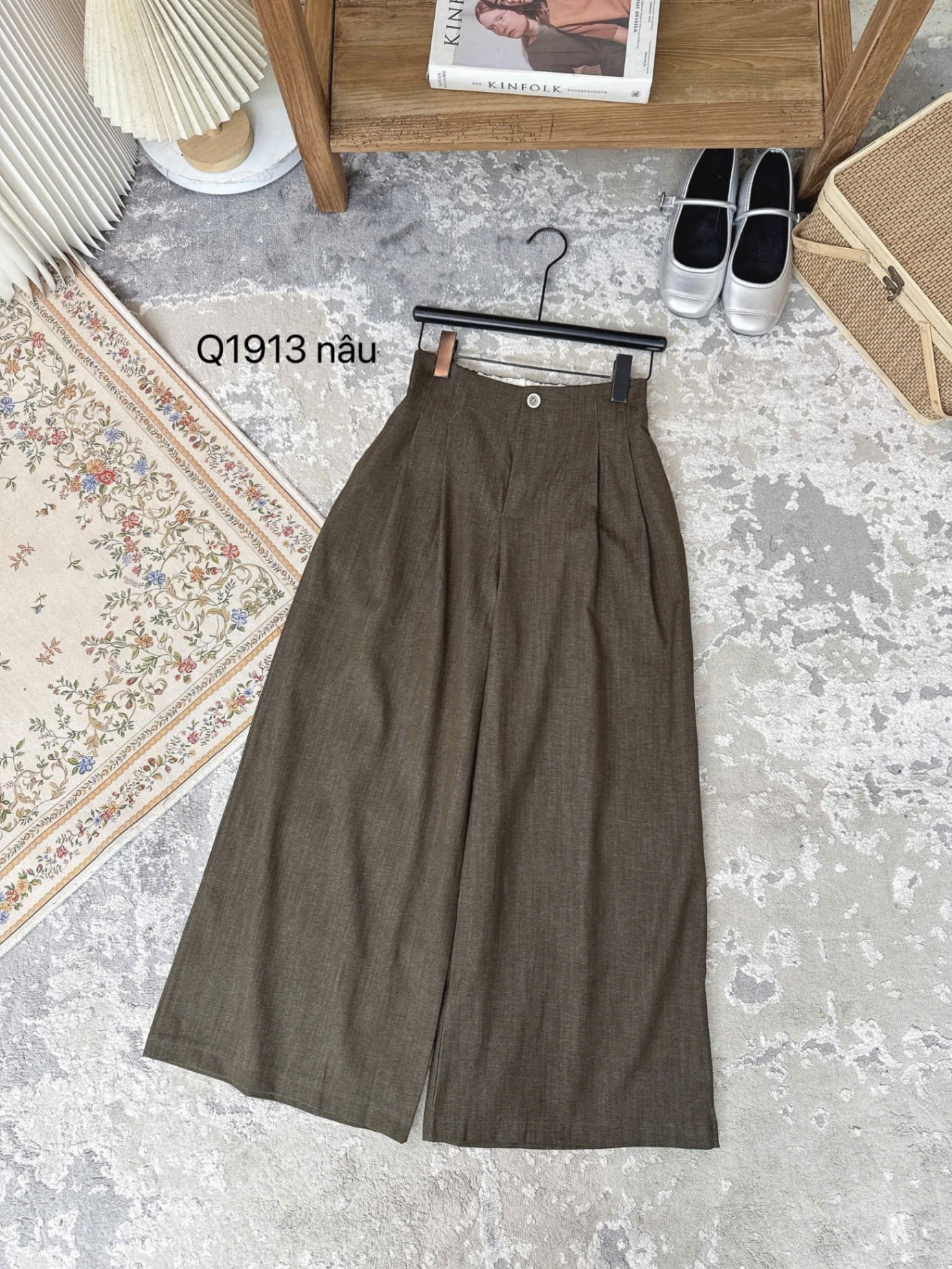 Q1913 quần giả bò ống rộng
