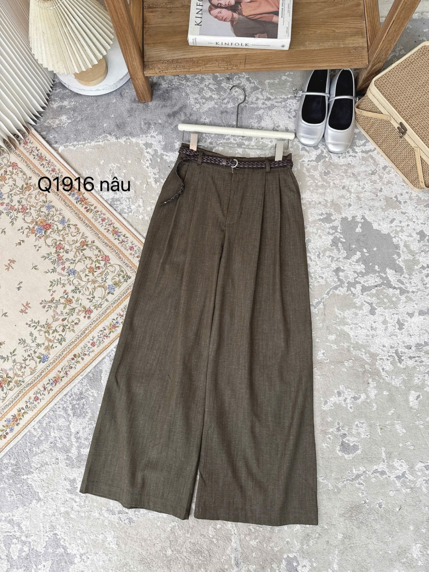 Q1916 quần giả bò đai da