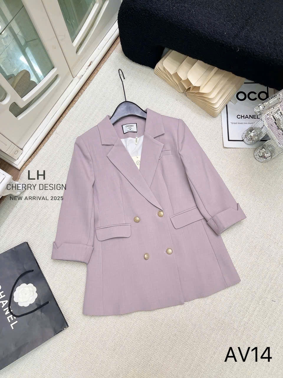 AV14 áo blazer 2 lớp tay lỡ