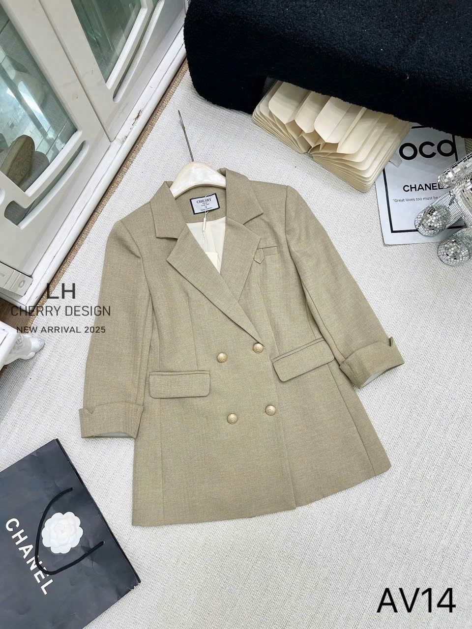 AV14 áo blazer 2 lớp tay lỡ