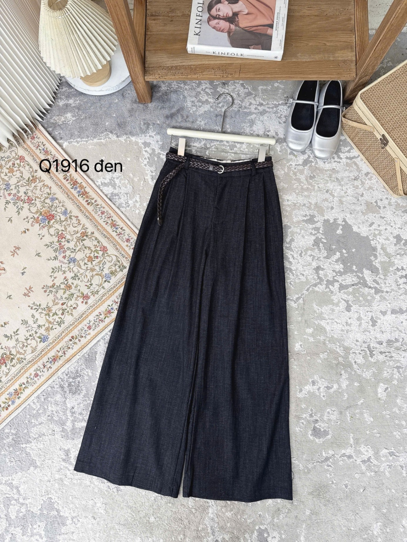 Q1916 quần giả bò đai da