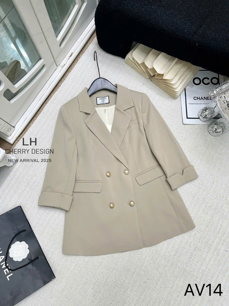 AV14 áo blazer 2 lớp tay lỡ