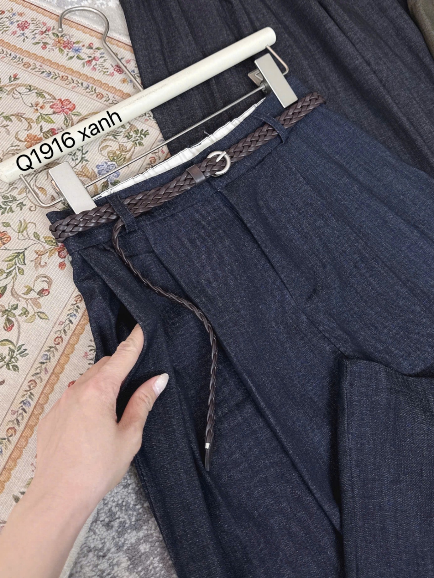 Q1916 quần giả bò đai da
