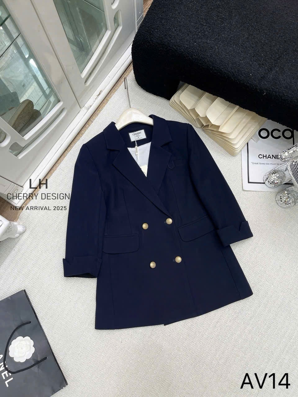 AV14 áo blazer 2 lớp tay lỡ