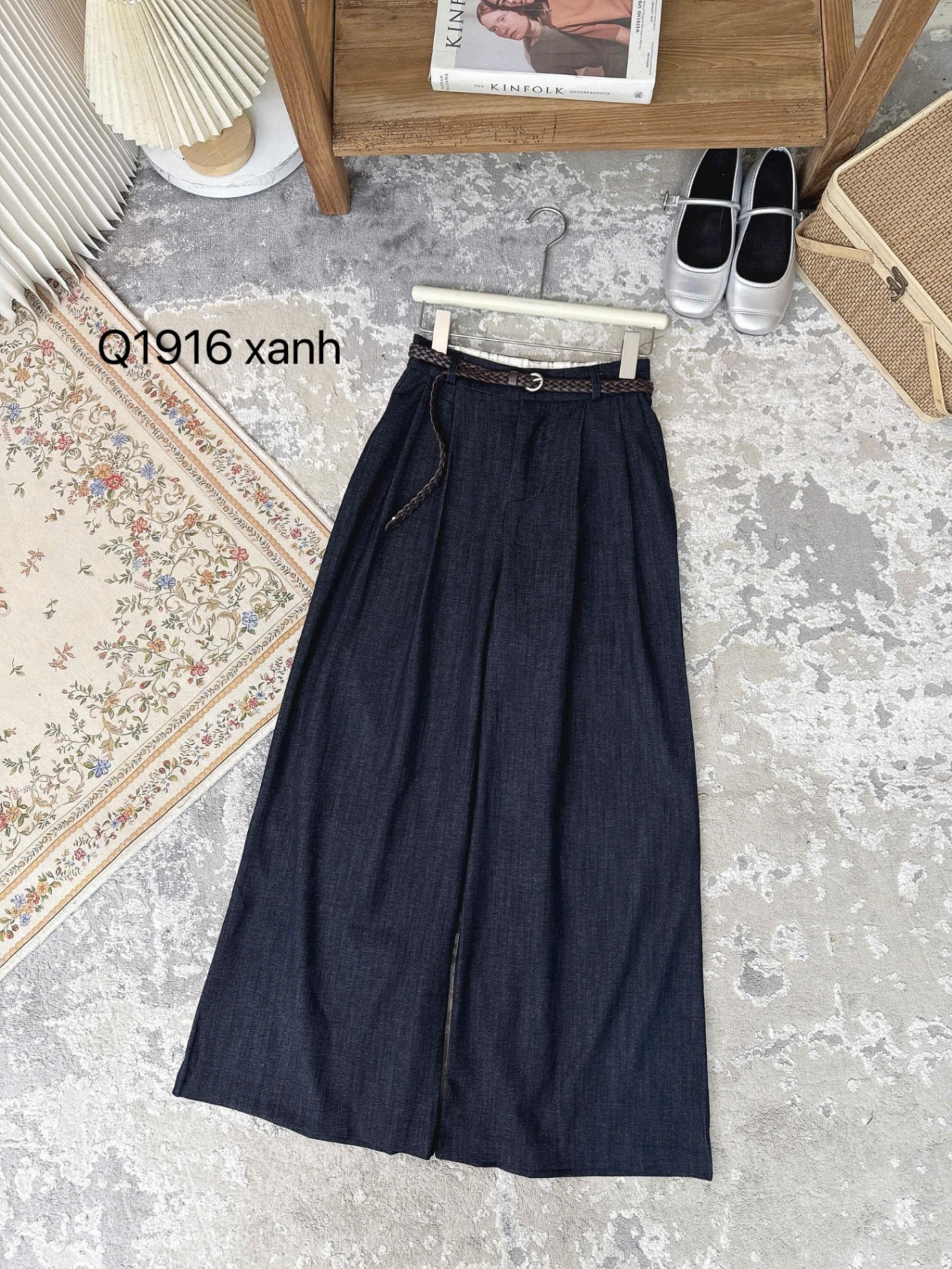 Q1916 quần giả bò đai da