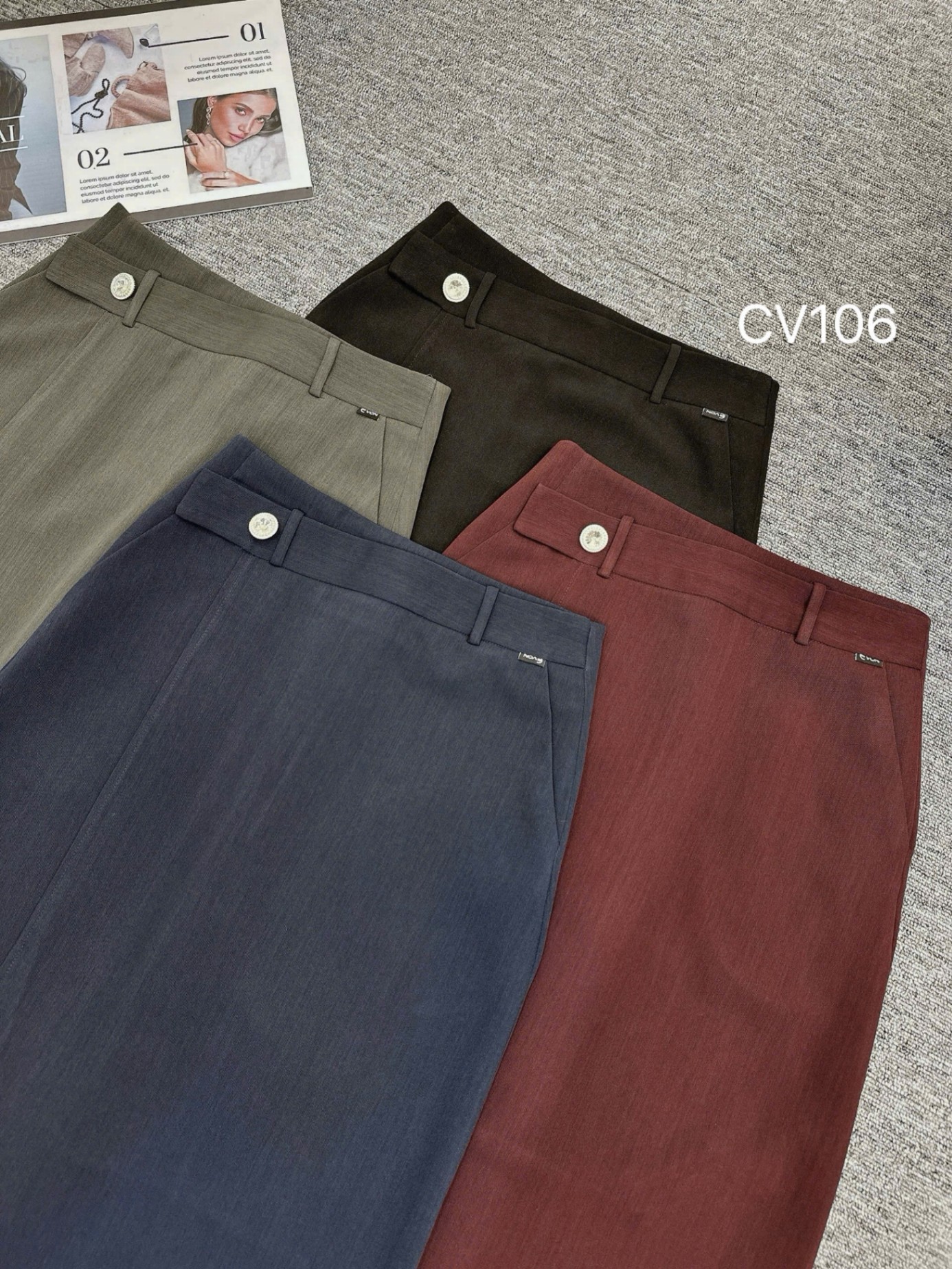 CV106 chân váy xẻ trước 1 cúc