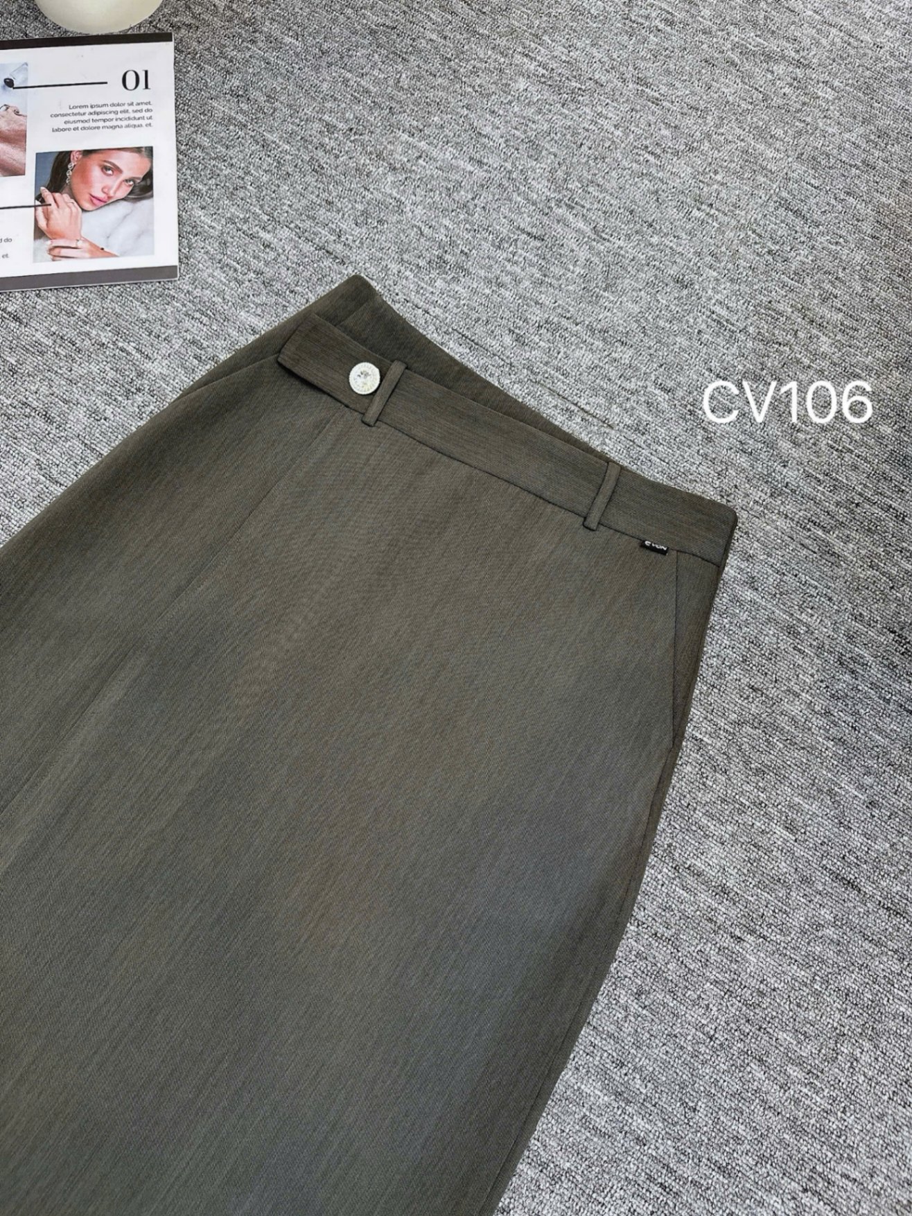 CV106 chân váy xẻ trước 1 cúc