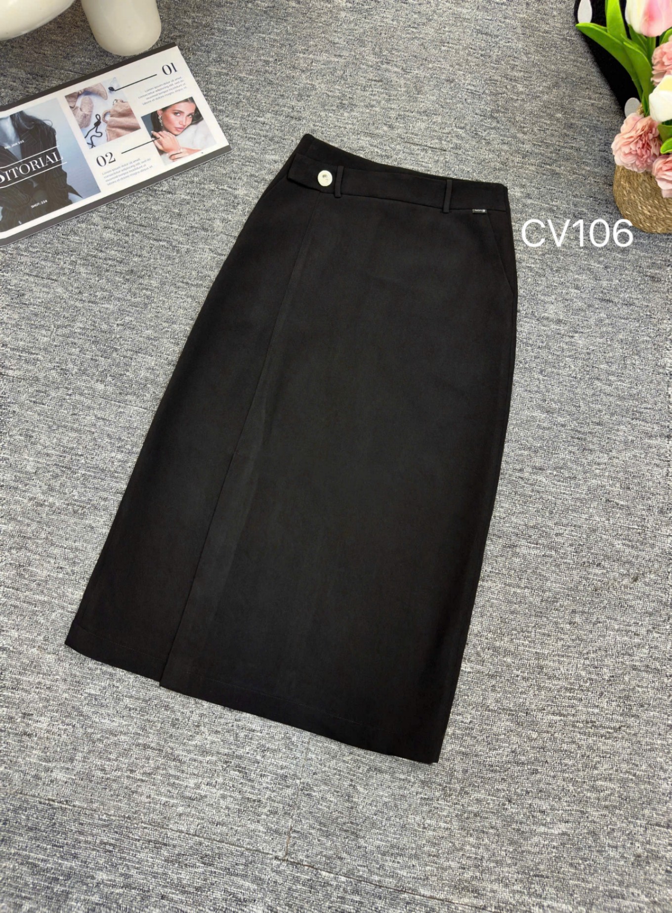 CV106 chân váy xẻ trước 1 cúc