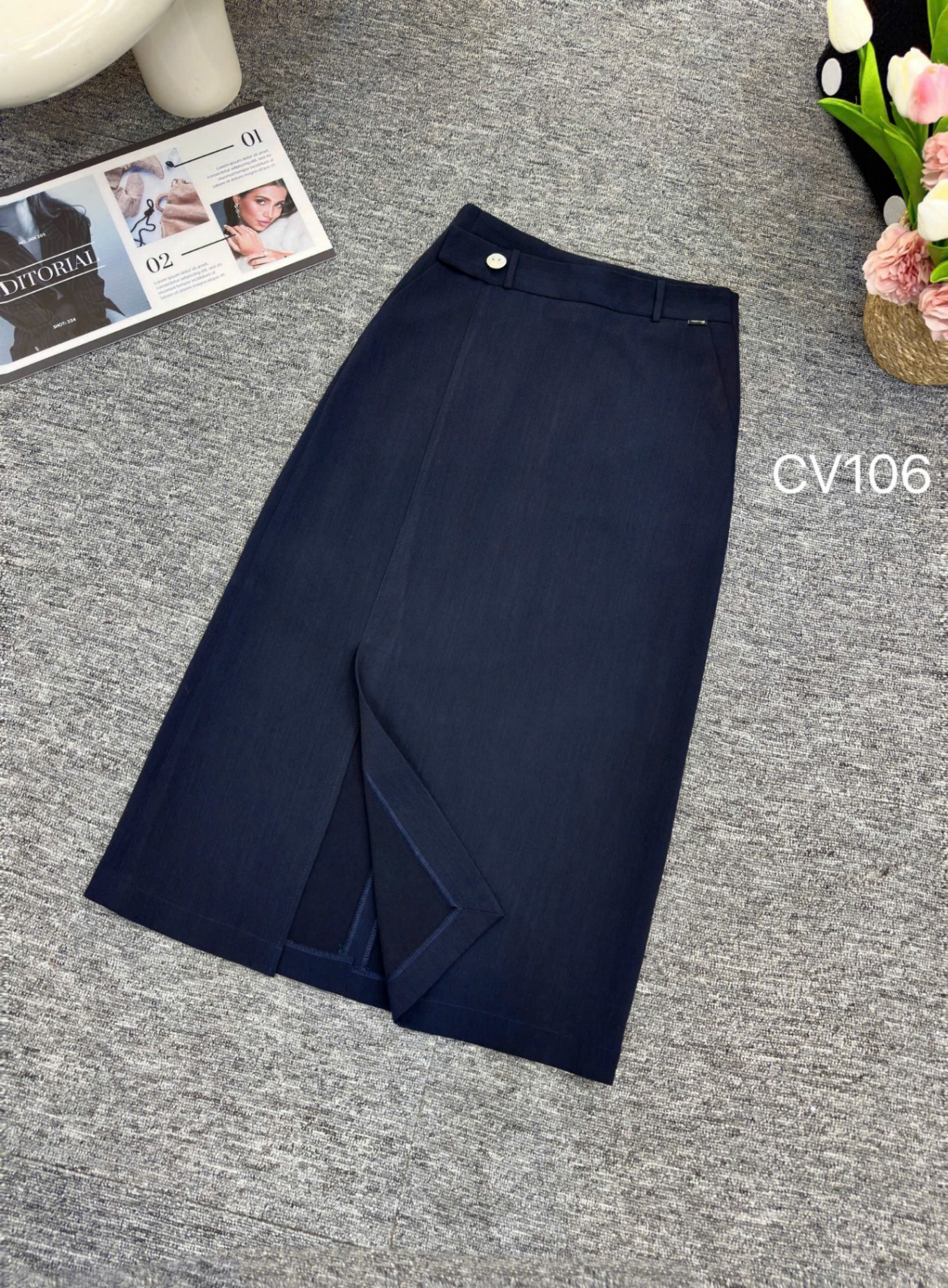 CV106 chân váy xẻ trước 1 cúc