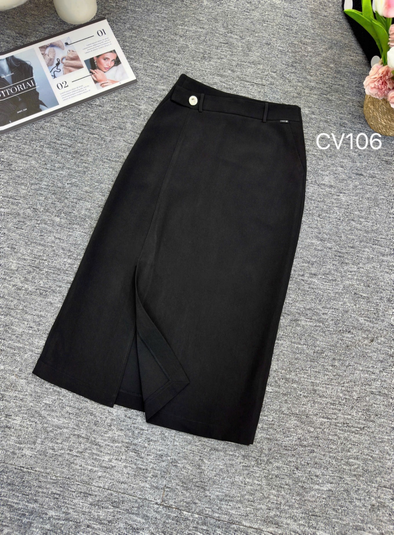 CV106 chân váy xẻ trước 1 cúc
