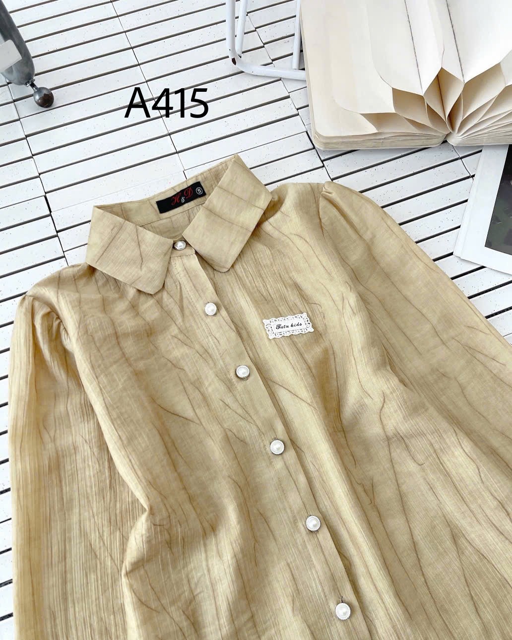 A415 Áo sơ mi tay dài cúc ngọc