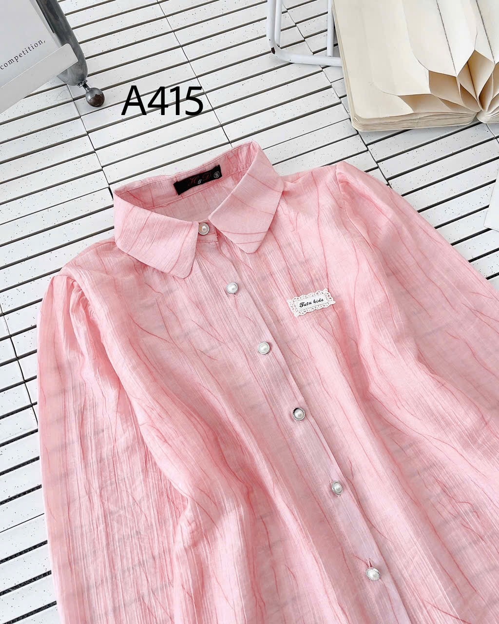 A415 Áo sơ mi tay dài cúc ngọc