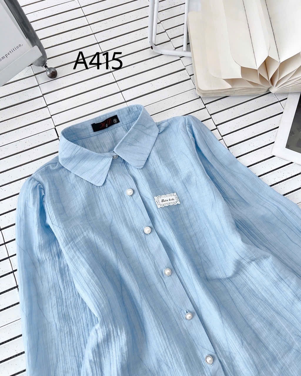 A415 Áo sơ mi tay dài cúc ngọc