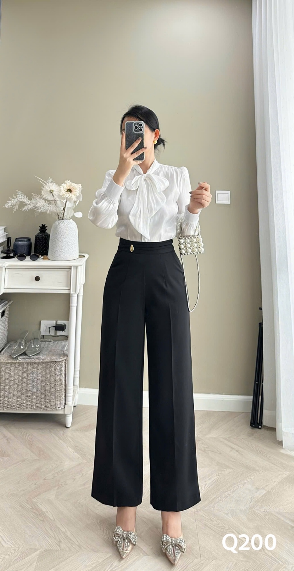 Q200 Quần xuông khóa sườn cạp dây chéo