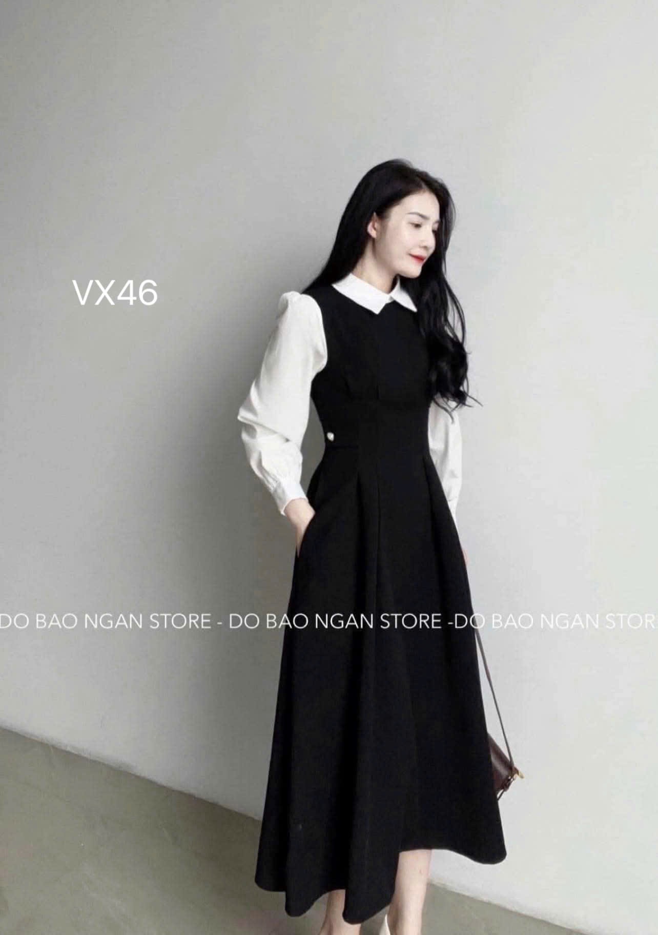 VX46 váy ly eo cổ đức
