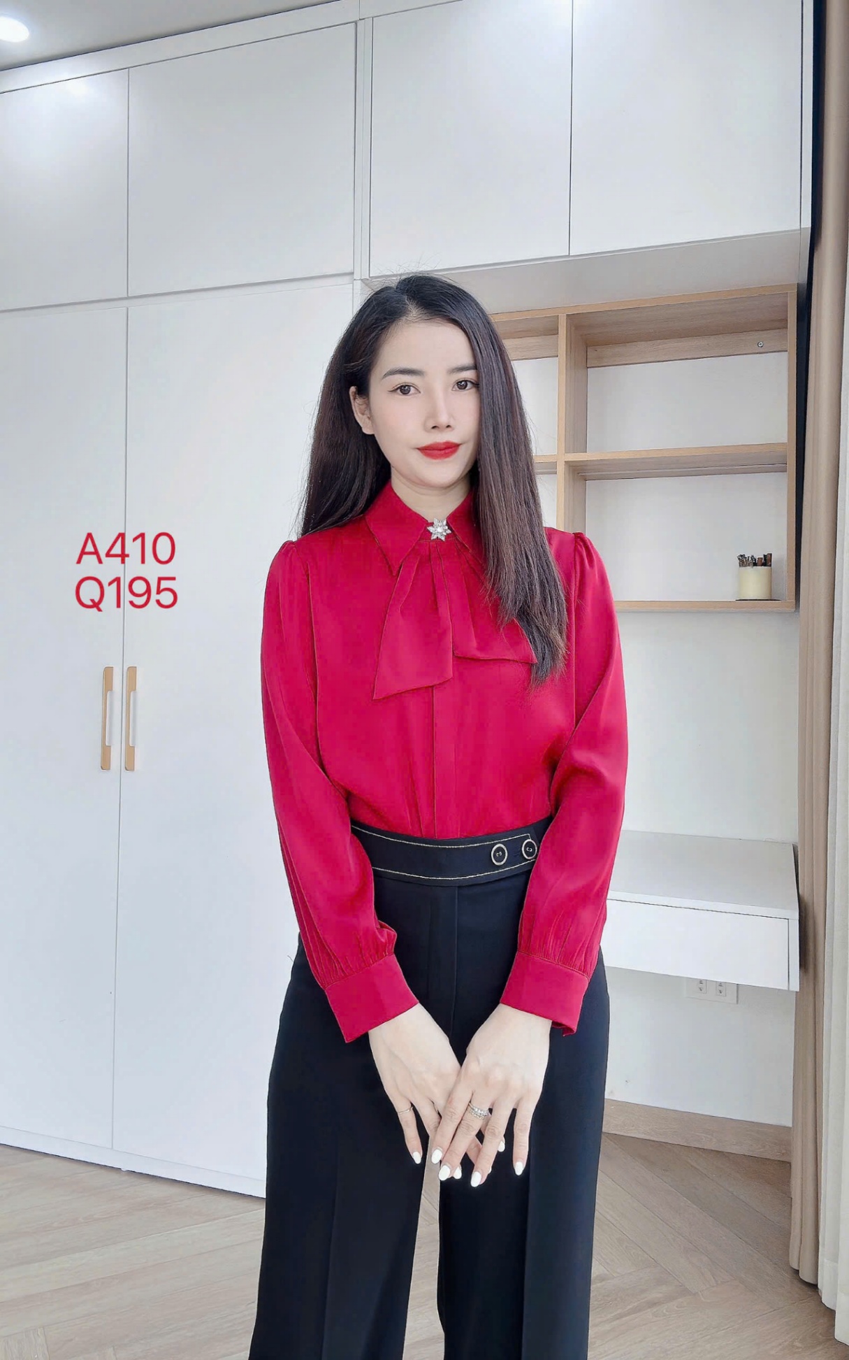 Q195 quần xuông 2 cúc viền chỉ