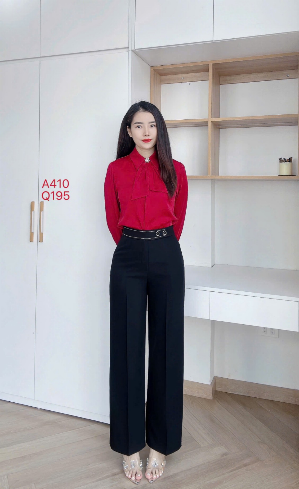 Q195 quần xuông 2 cúc viền chỉ