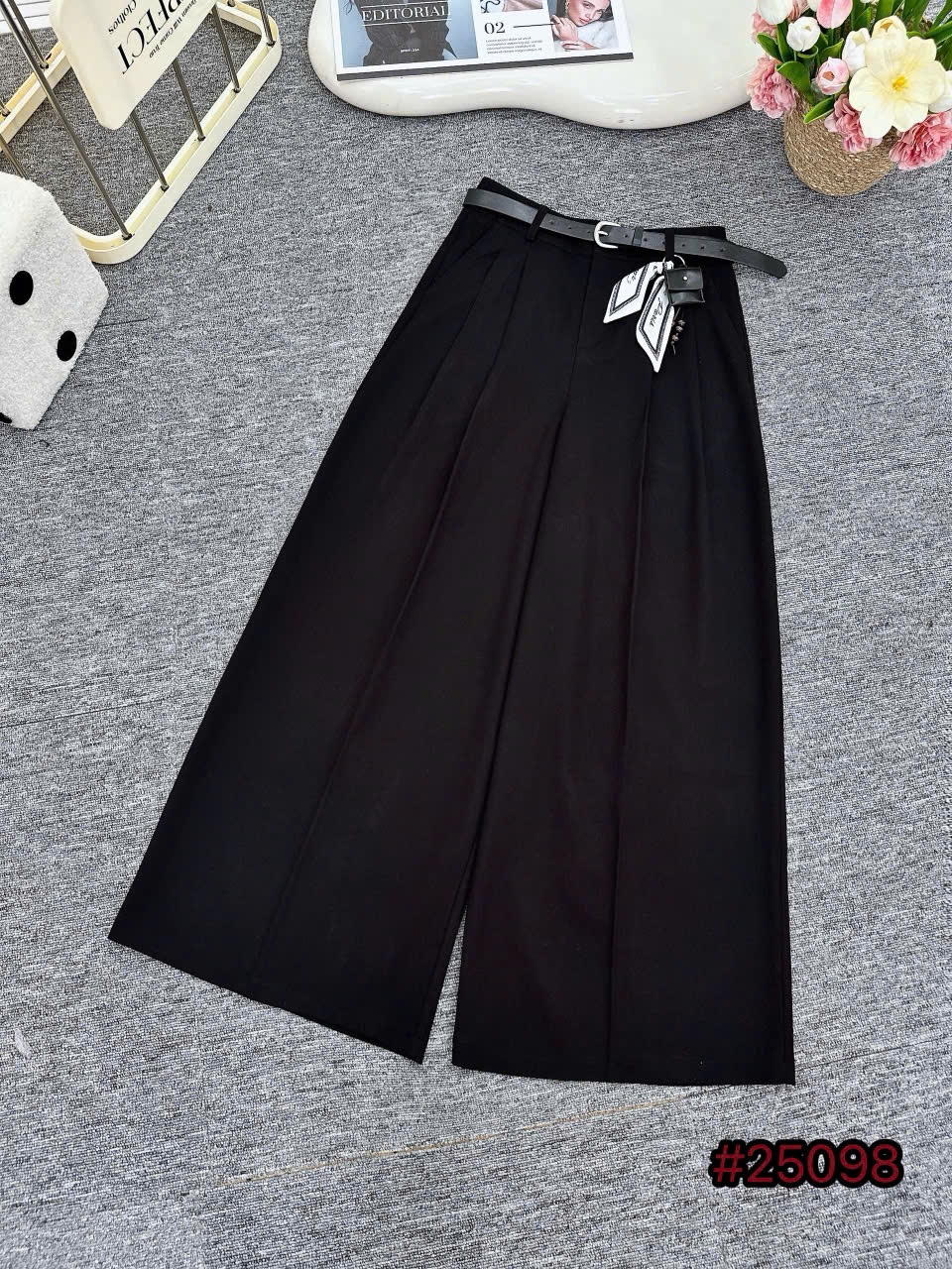 Q25098 quần giả bò đai da