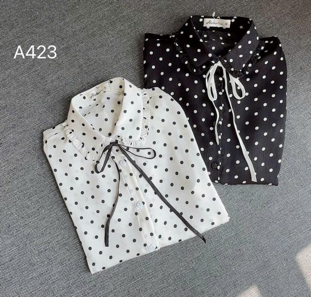 A423 áo chấm bi cổ đức bèo