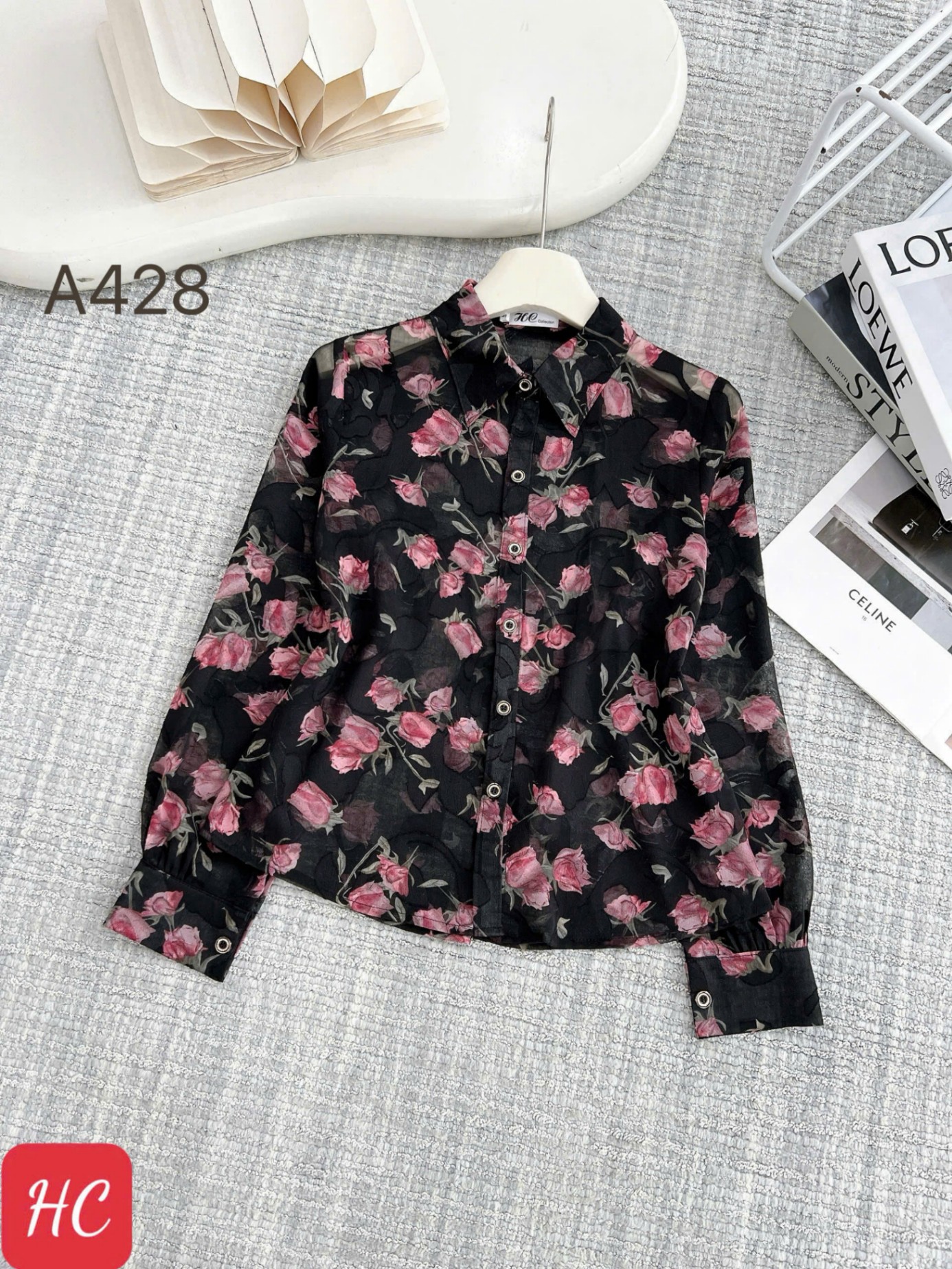A428 áo hoa cổ đức
