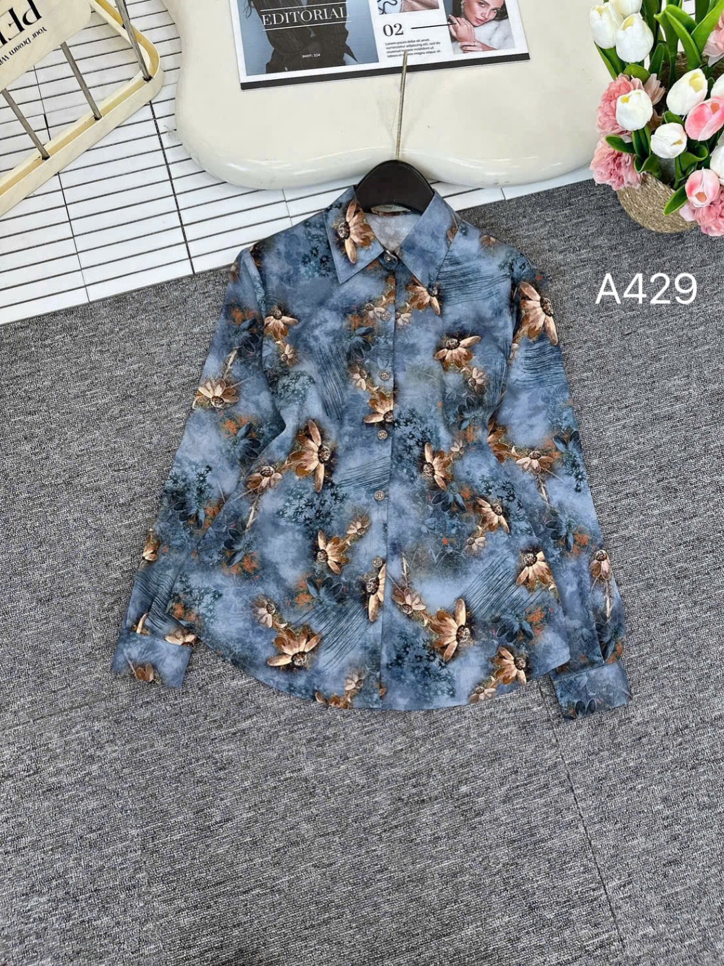 A429 áo hoa cổ đức