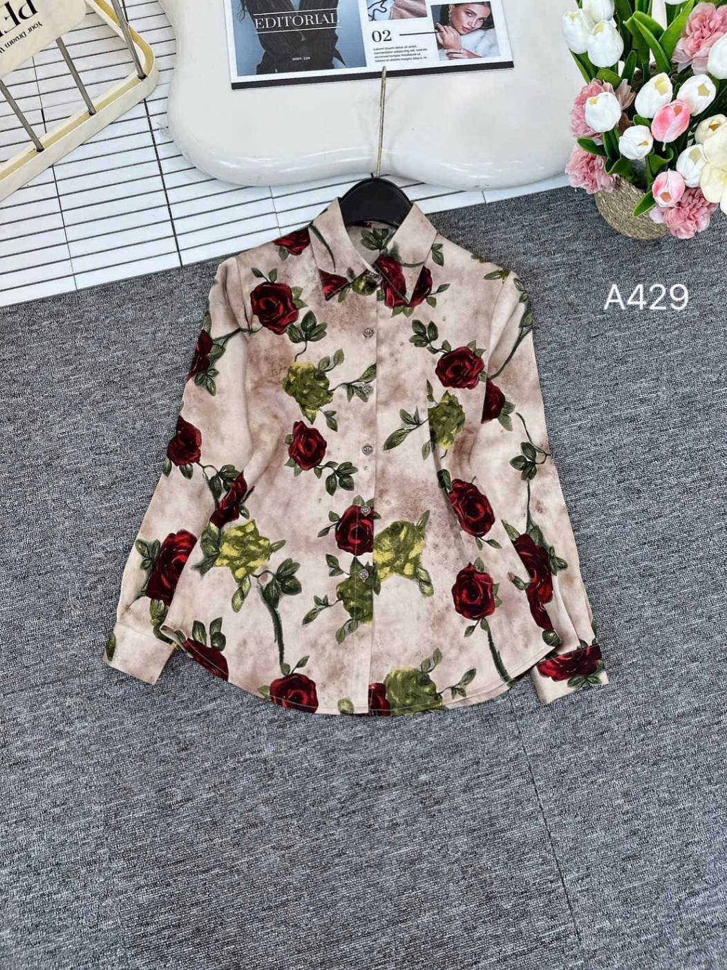 A429 áo hoa cổ đức