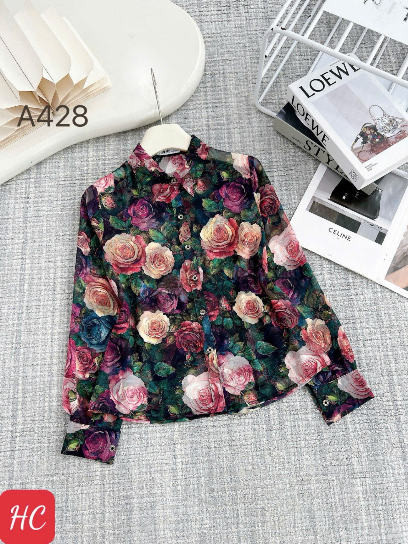 A428 áo hoa cổ đức