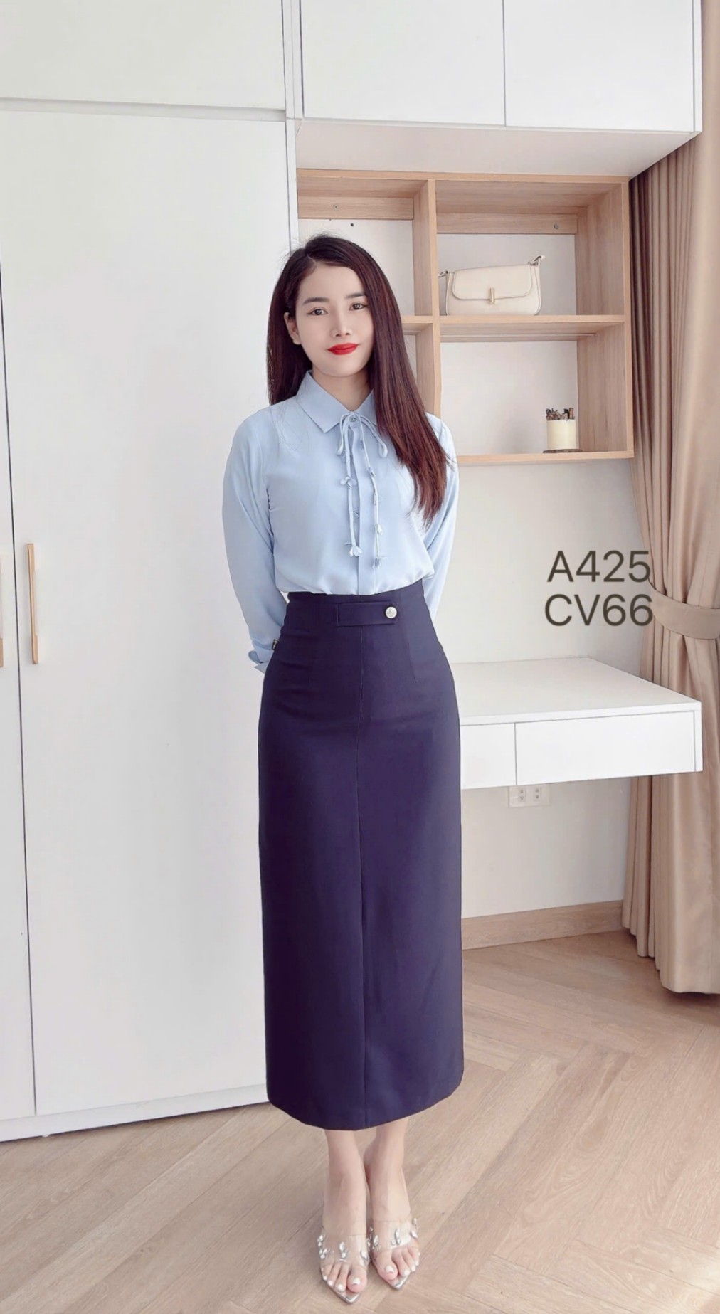 A425 áo cổ đức dây hoa