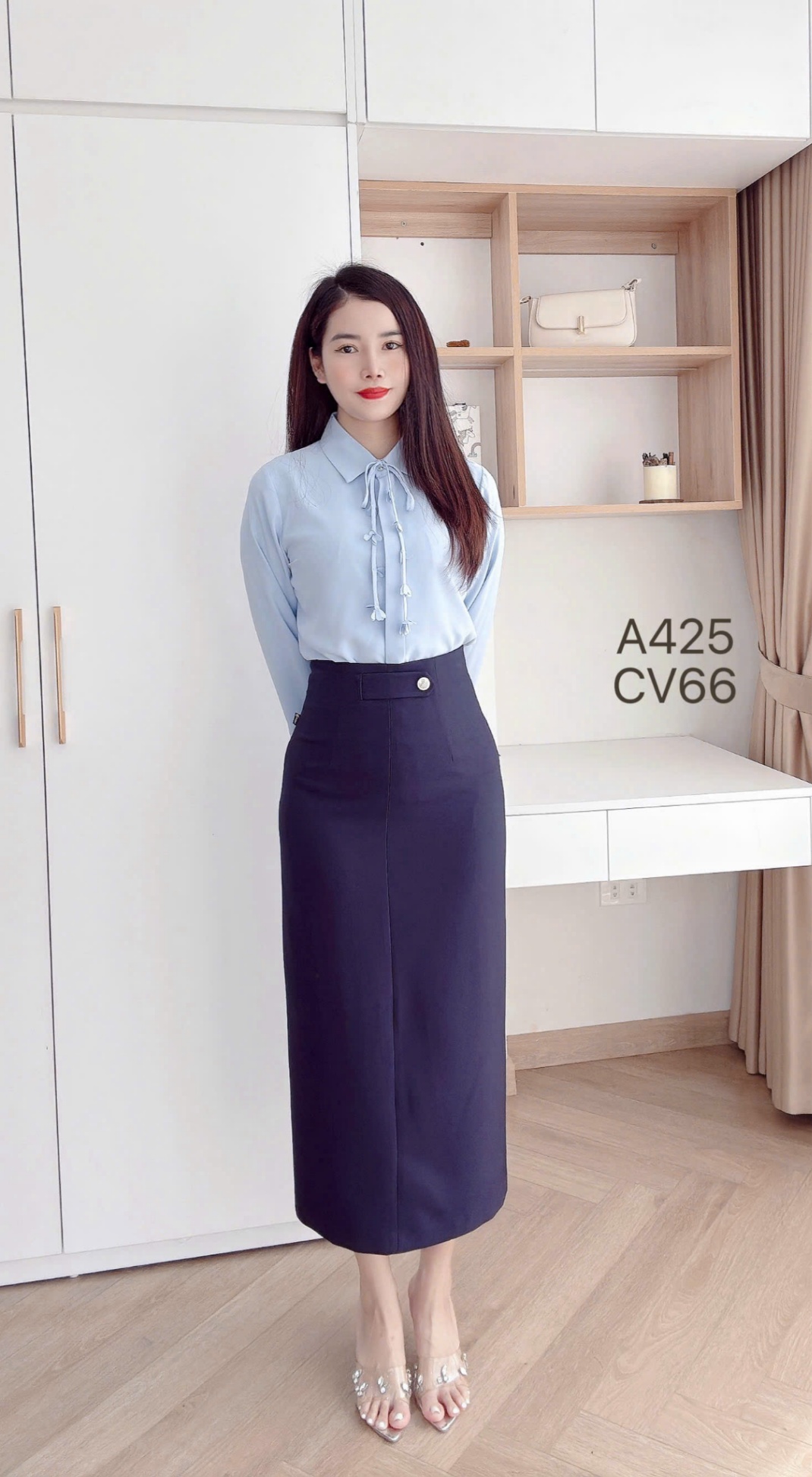 A425 áo cổ đức dây hoa
