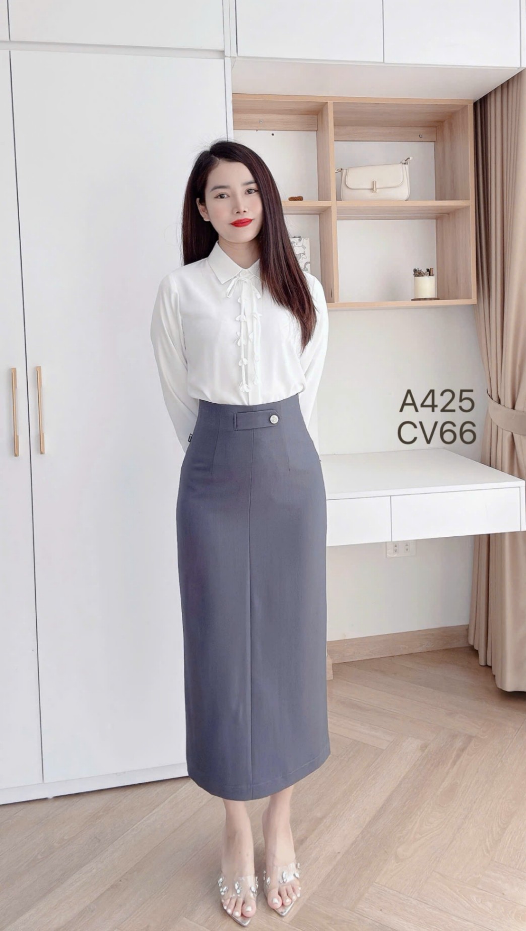 A425 áo cổ đức dây hoa