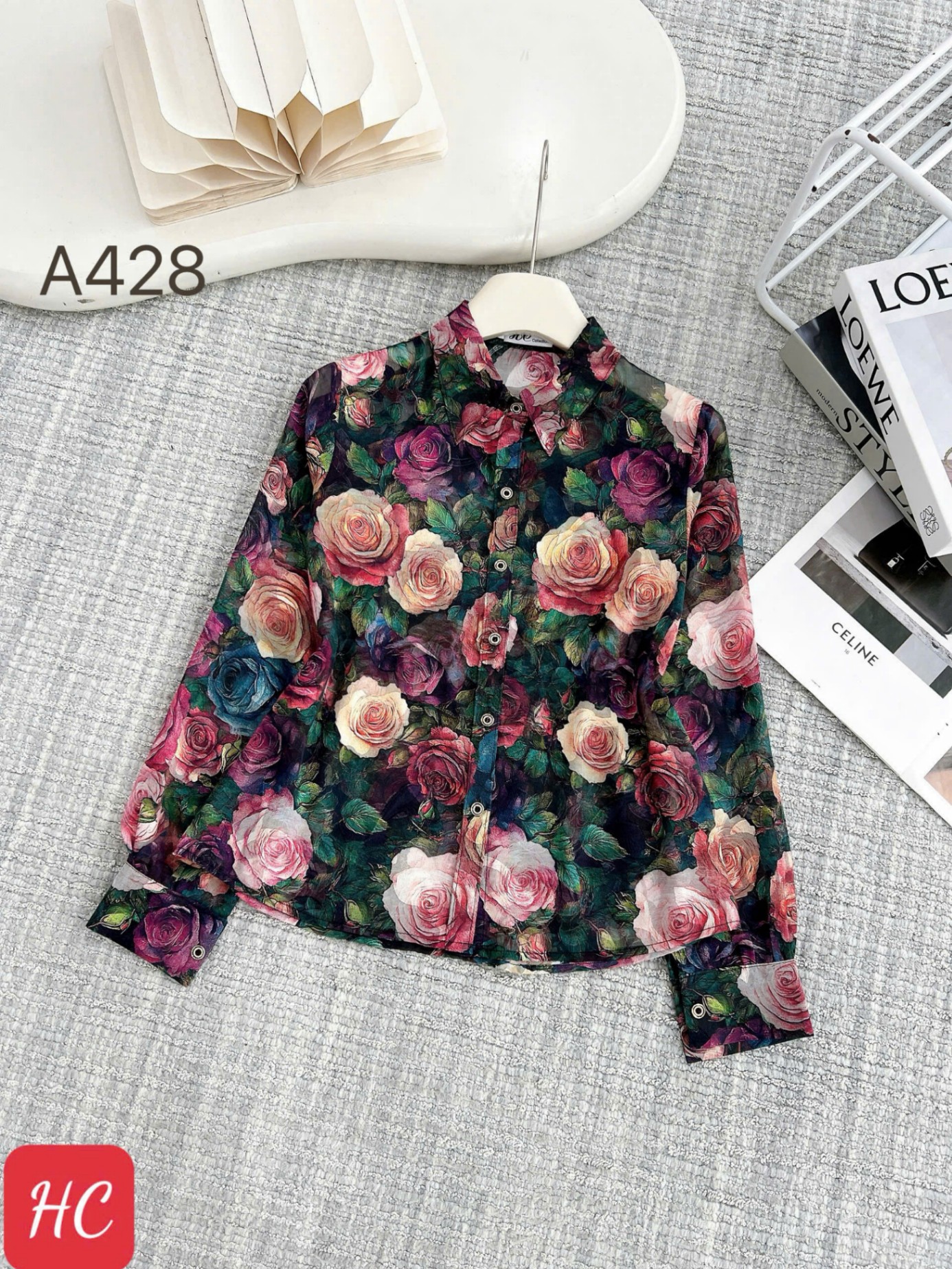 A428 áo hoa cổ đức