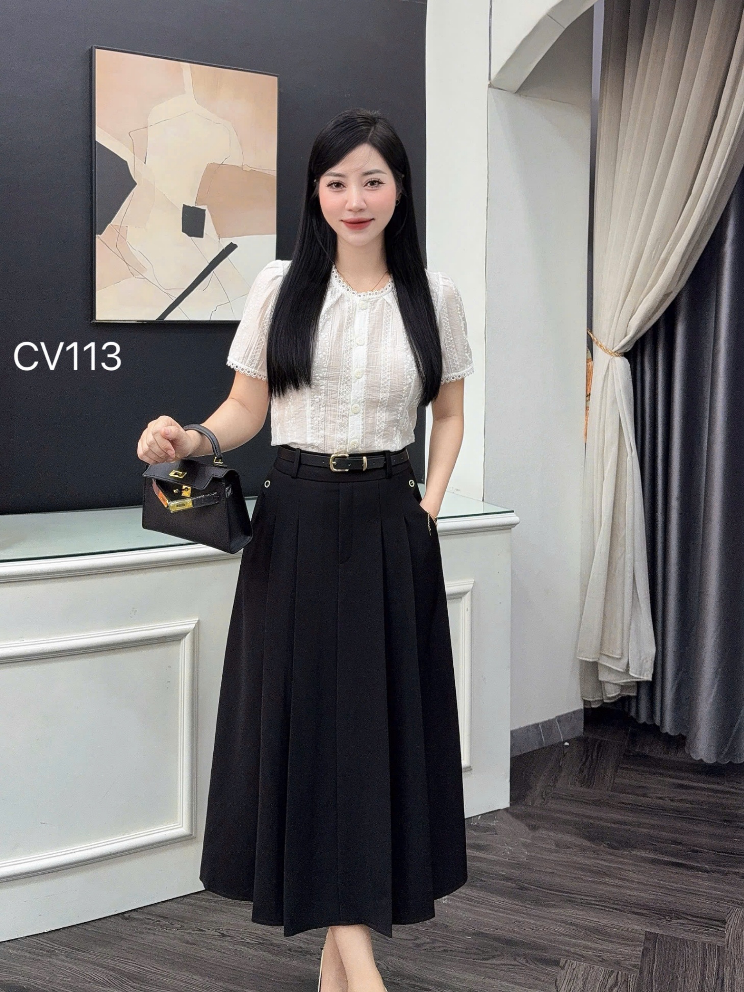 CV113 cv xòe ly 2 túi