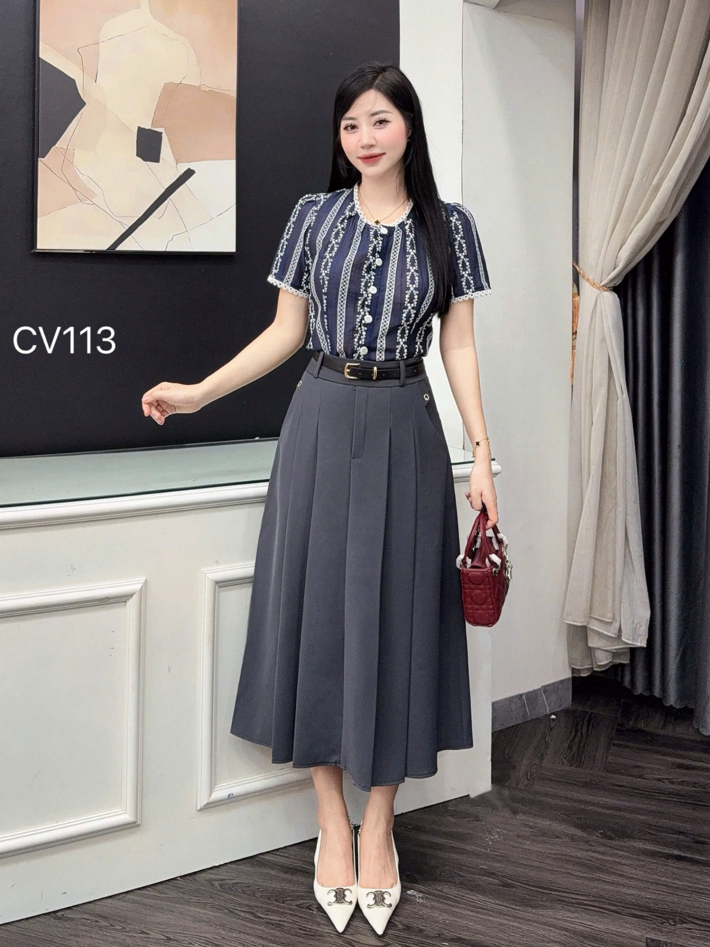 CV113 cv xòe ly 2 túi
