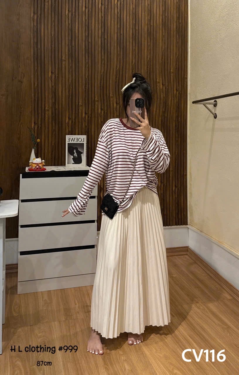 CV116 Chân váy xòe xếp ly 87cm