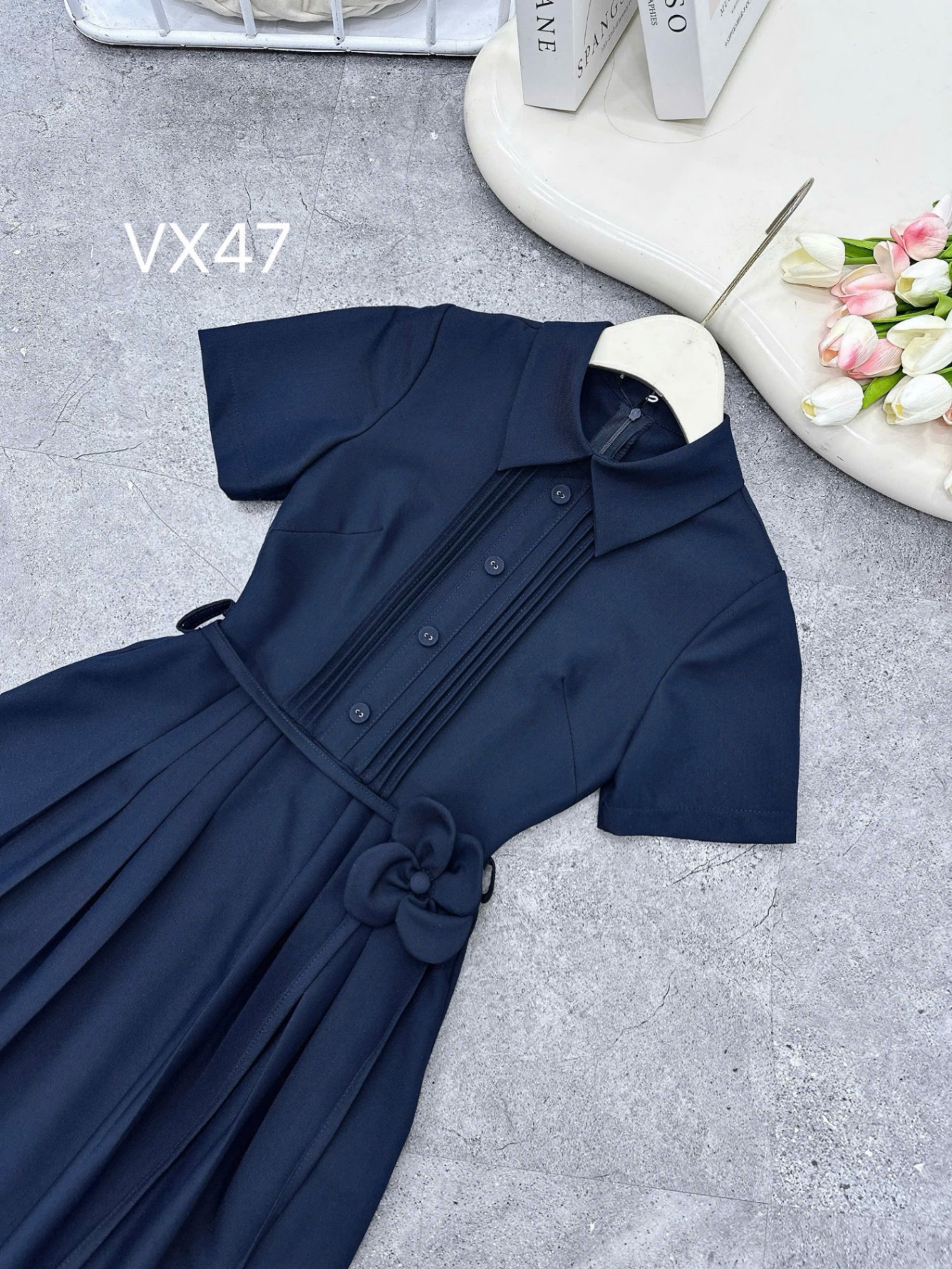 VX47 váy ly ngực dây hoa