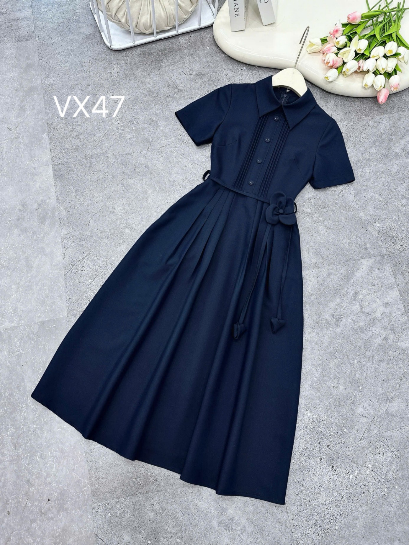 VX47 váy ly ngực dây hoa