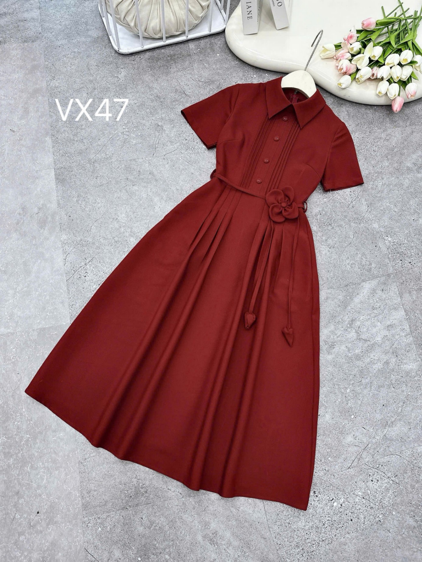 VX47 váy ly ngực dây hoa